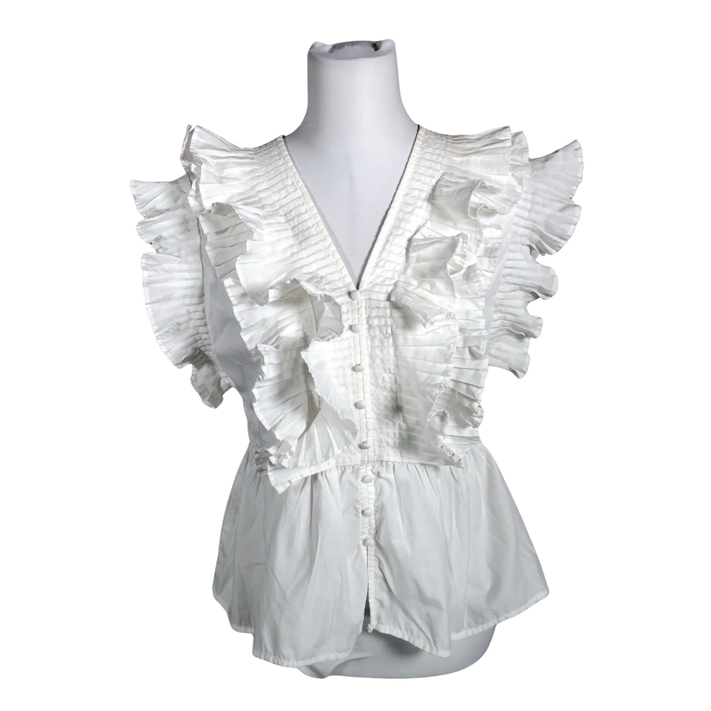 Unisex Y.A.S - Lühikeste käistega pluus, suurus 36 - Valge (1)