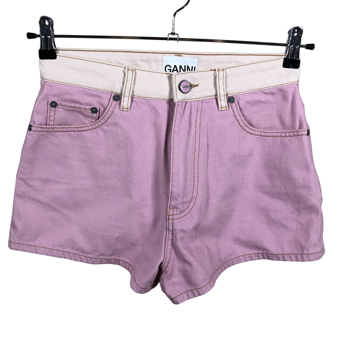 Unisex Ganni - Teksast lühikesed püksid, suurus W28 - Heleroosa (1)