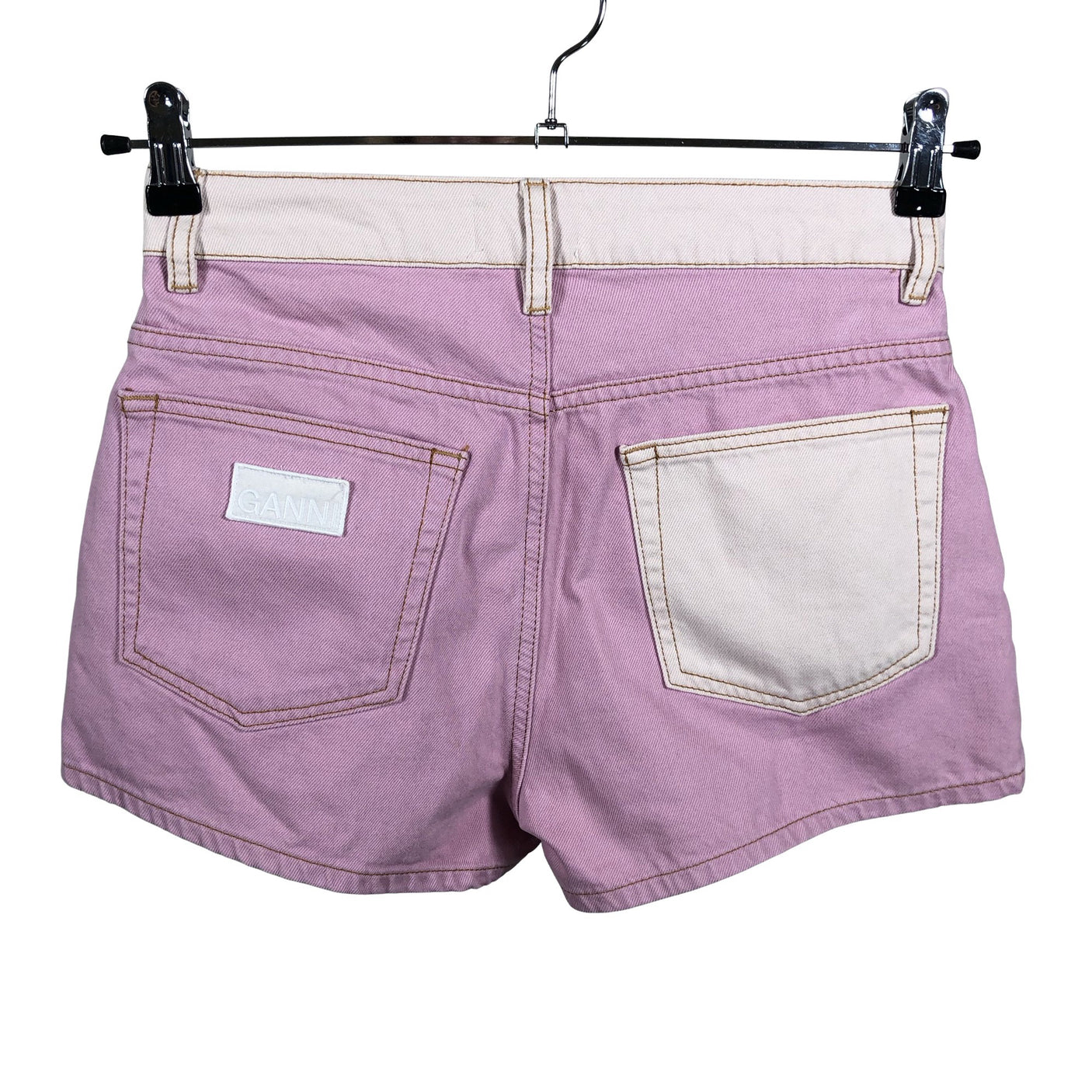 Unisex Ganni - Teksast lühikesed püksid, suurus W28 - Heleroosa (2)