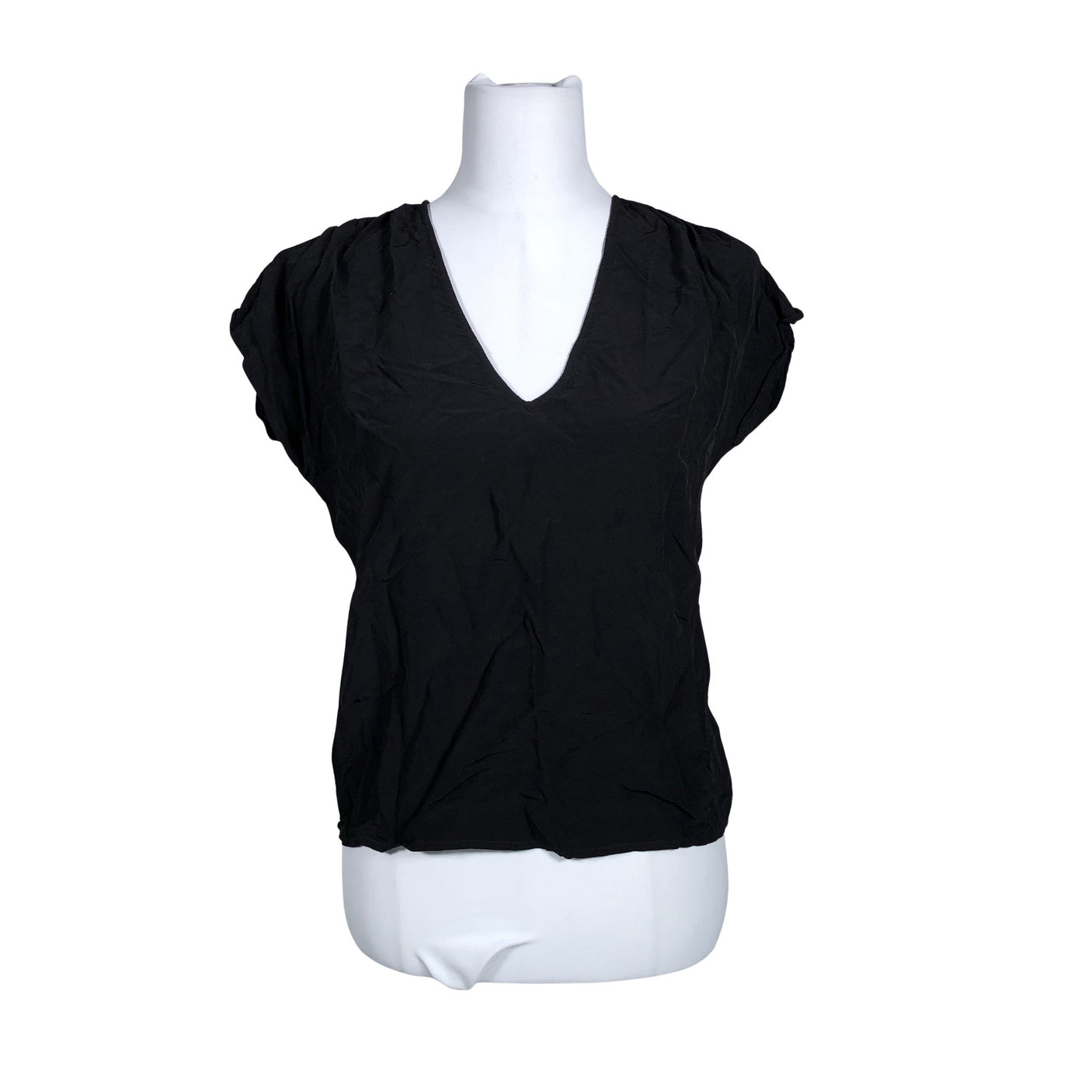 Unisex &Other Stories - Lühikeste käistega pluus, suurus 34 - Must (1)