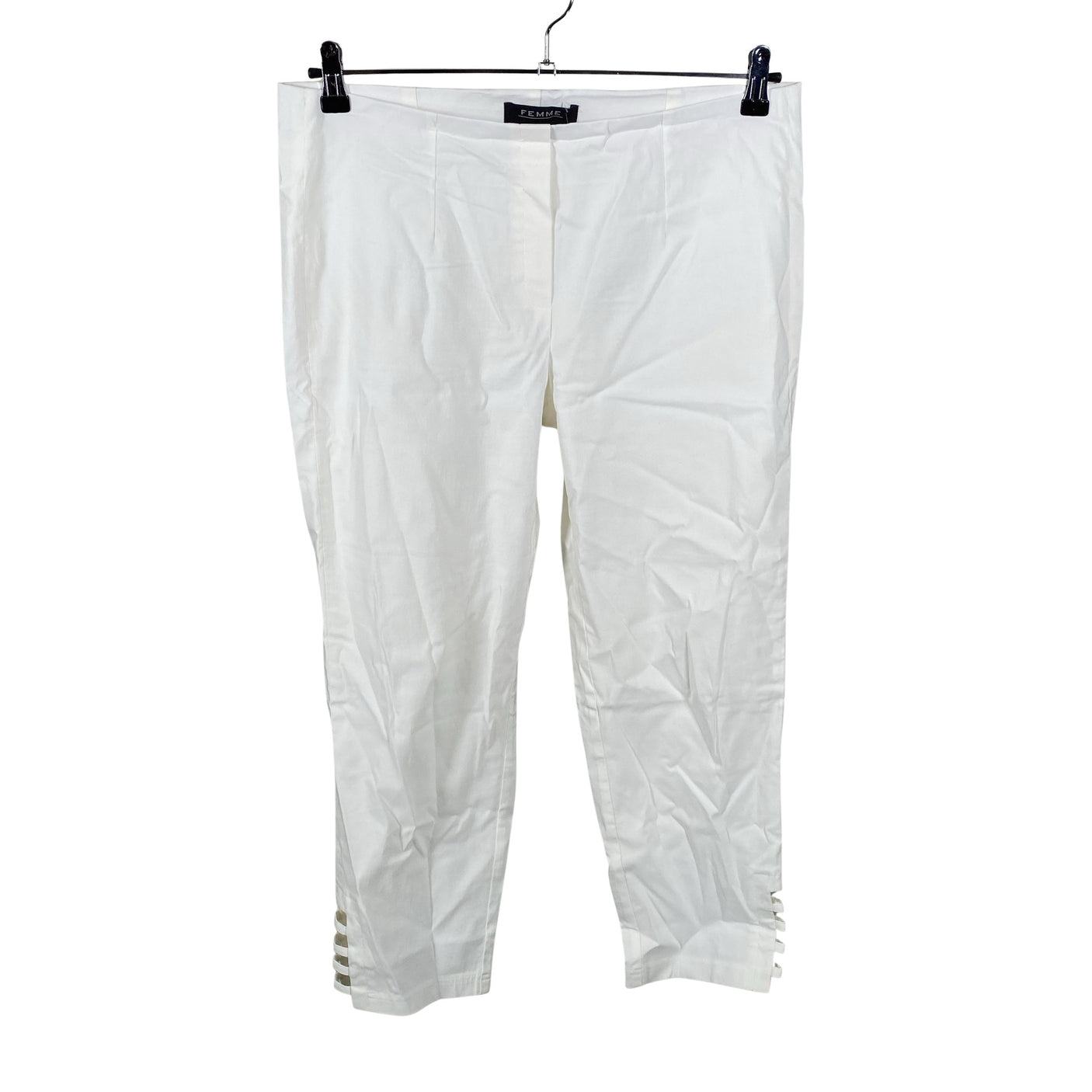 Unisex Femme - Mittevenivad poolpikad püksid, suurus 44 - Valge (1)