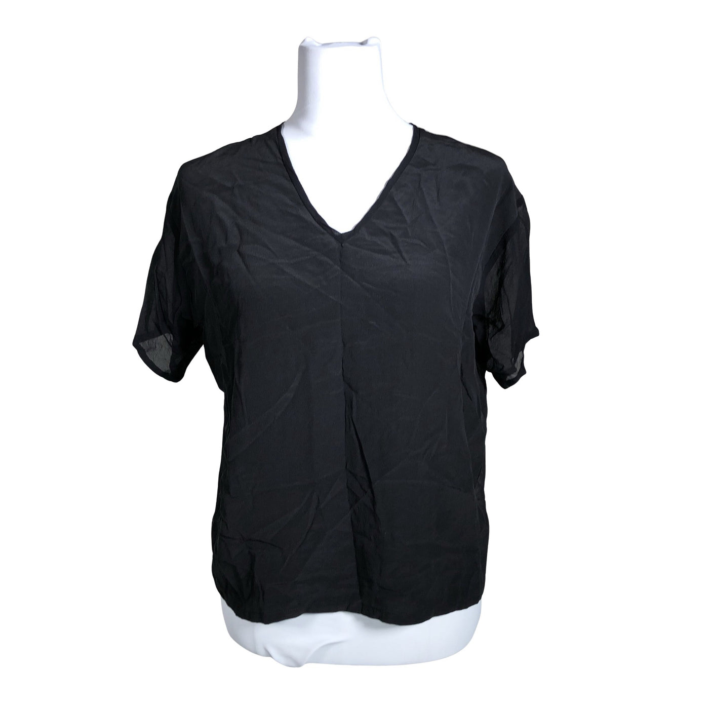 Unisex Filippa K. - Lühikeste käistega pluus, suurus 38 - Must (1)