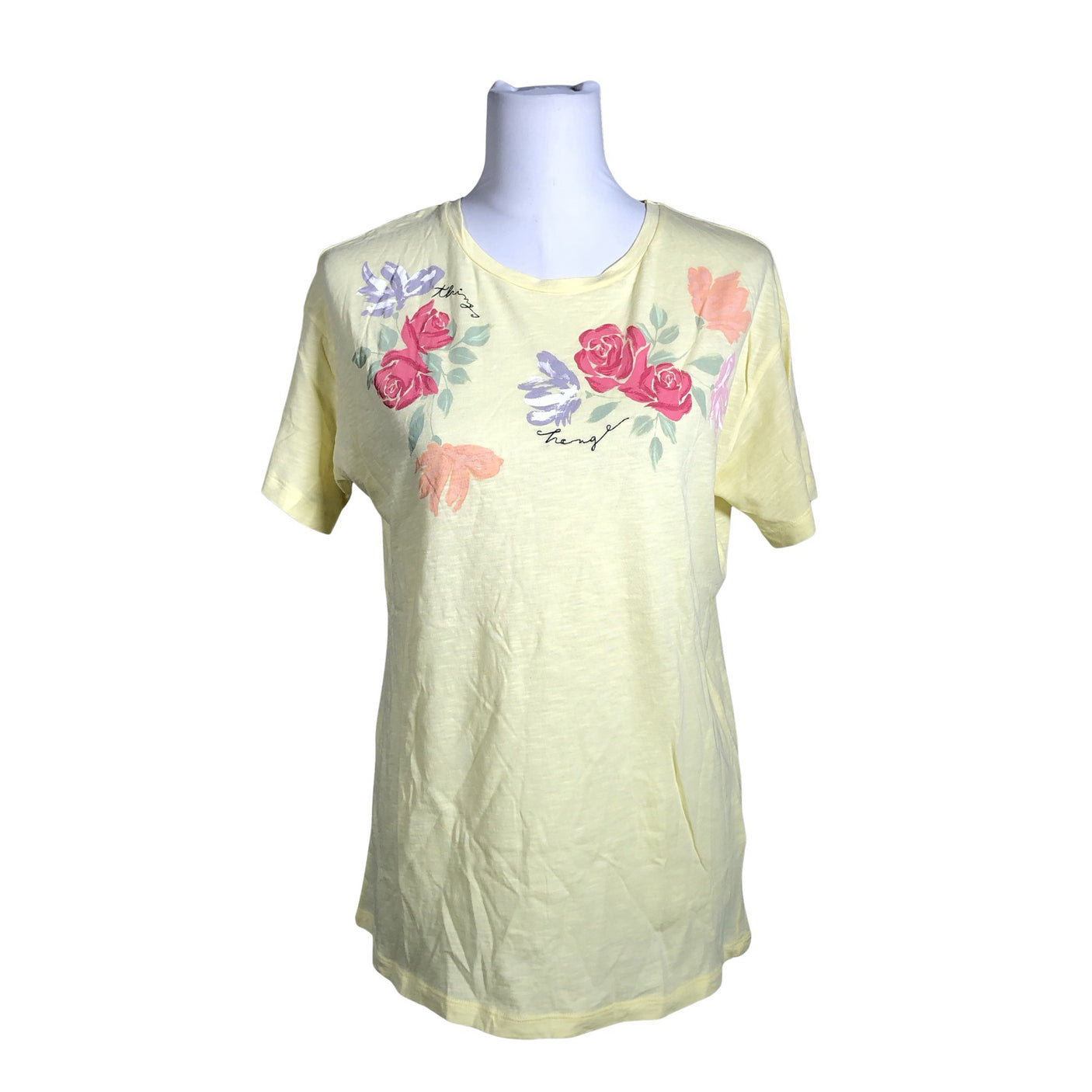 Unisex Benetton - T-särk, suurus 40 - Kollane (1)