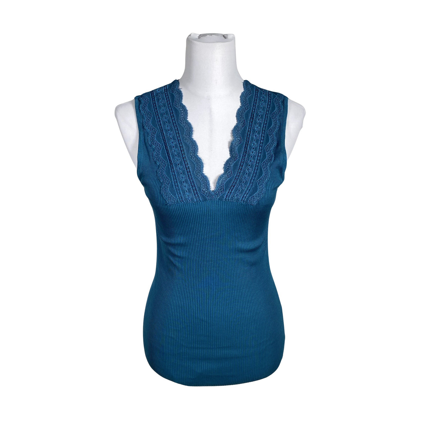 Unisex Rosemunde - Trikotaažist topp, suurus 38 - Sinine (1)