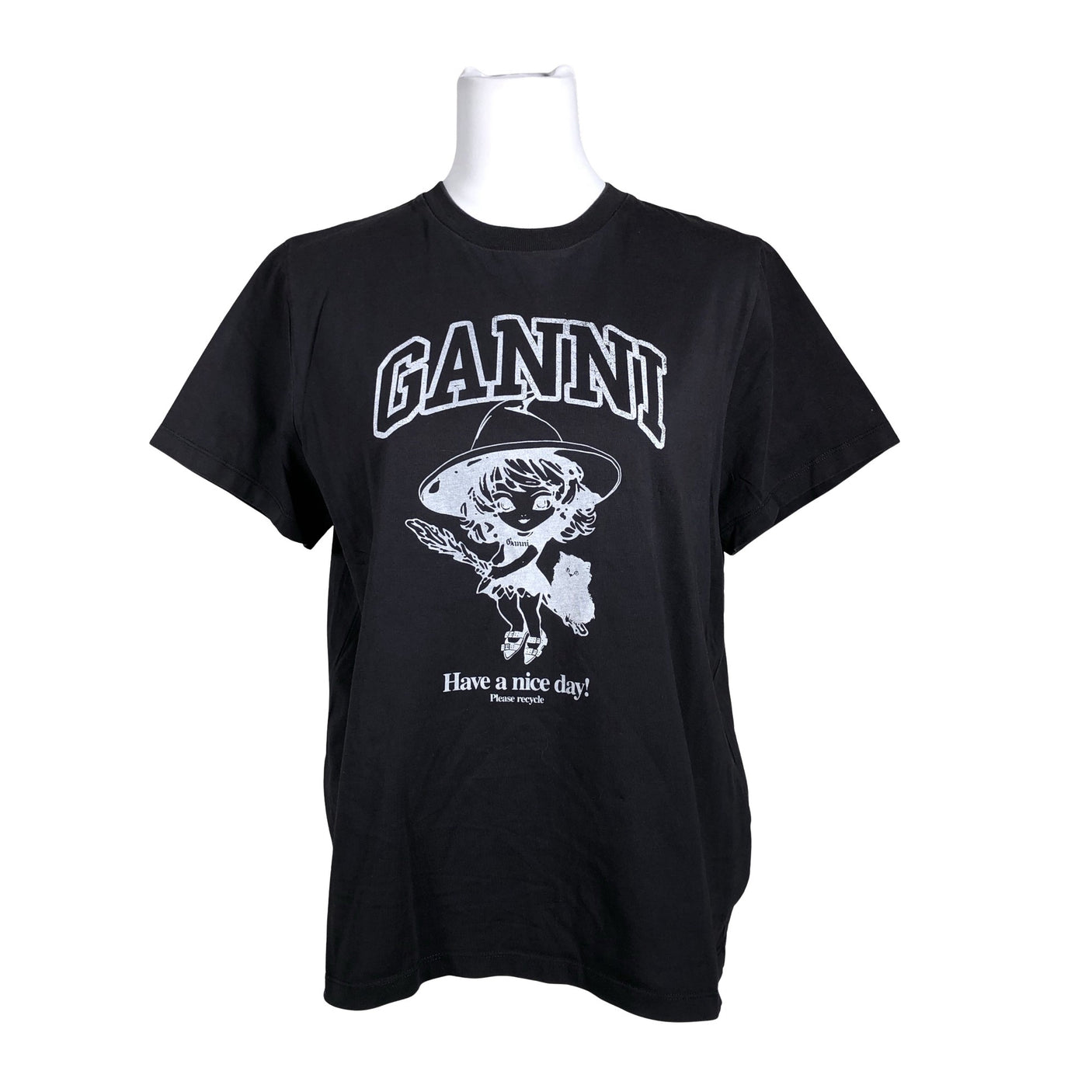 Unisex Ganni - T-särk, suurus 40 - Hall (1)