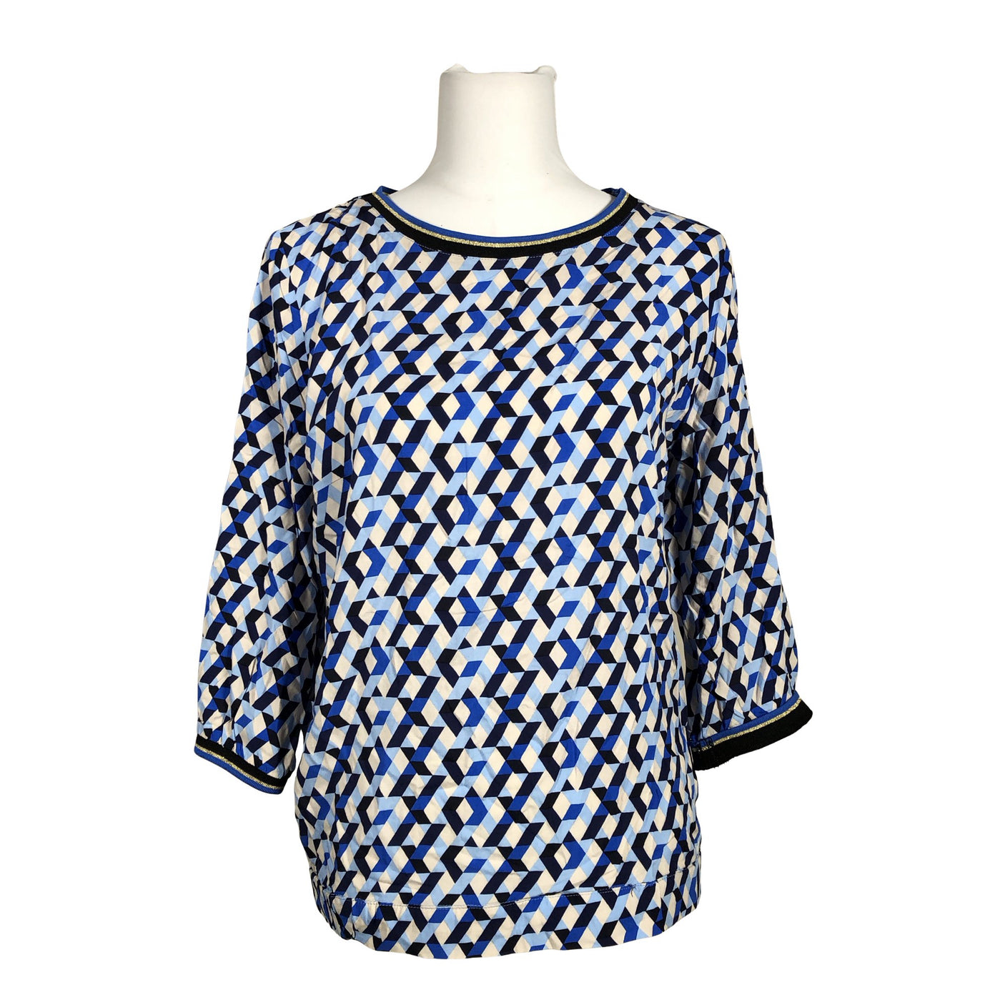 Unisex Betty Barclay - Lühikeste käistega pluus, suurus 38 - Sinine (1)