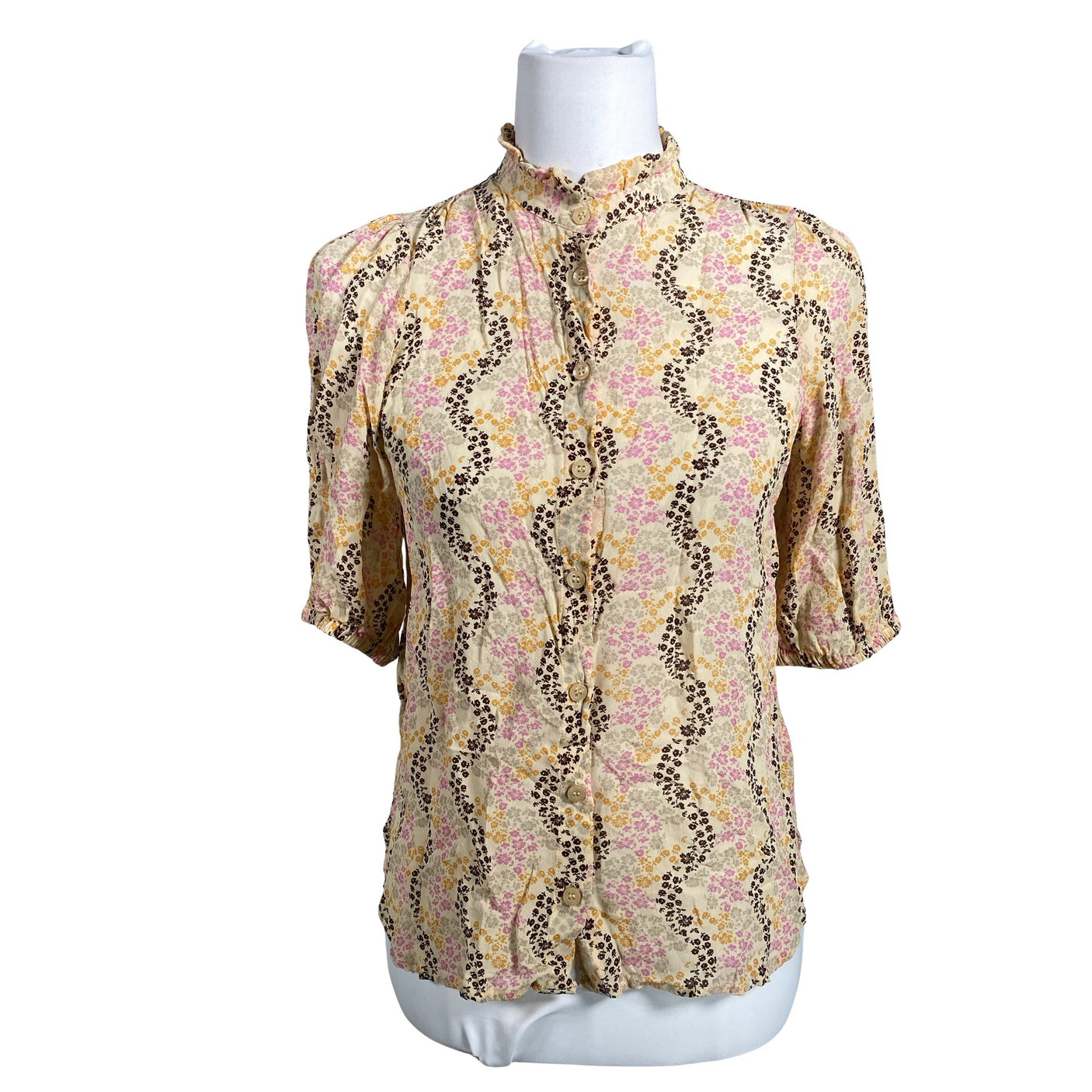 Unisex Second Female - Lühikeste käistega pluus, suurus 34 - Beige (1)