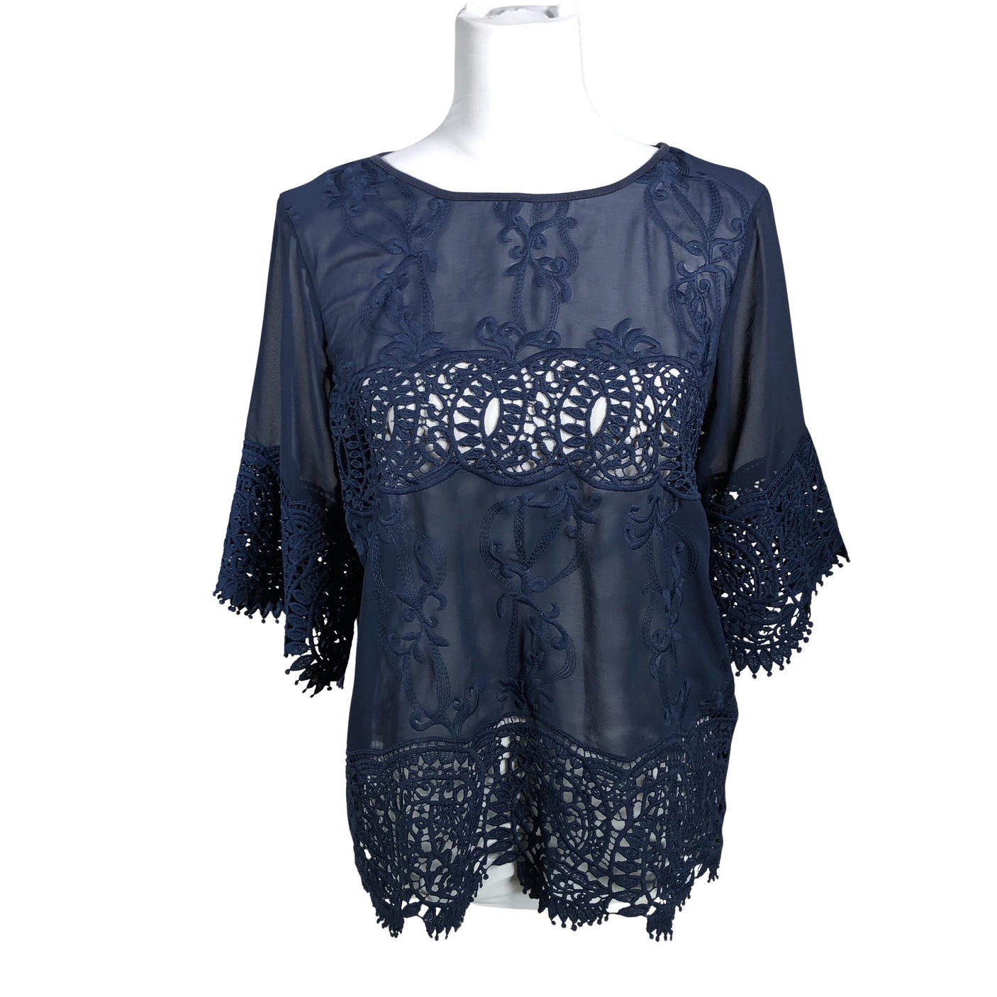 Unisex Lindex - Lühikeste käistega pluus, suurus 38 - Sinine (1)