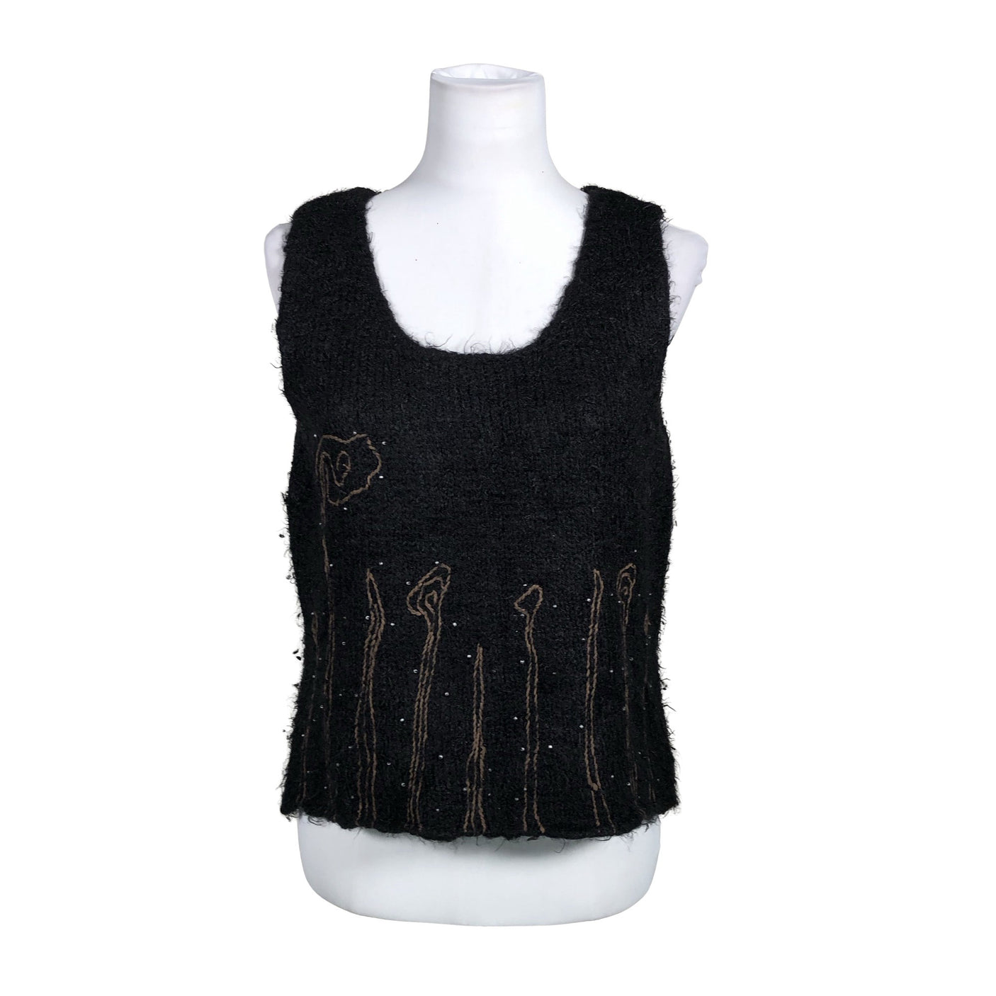 Unisex Noa Noa - Kootud vest, suurus 40 - Must (1)