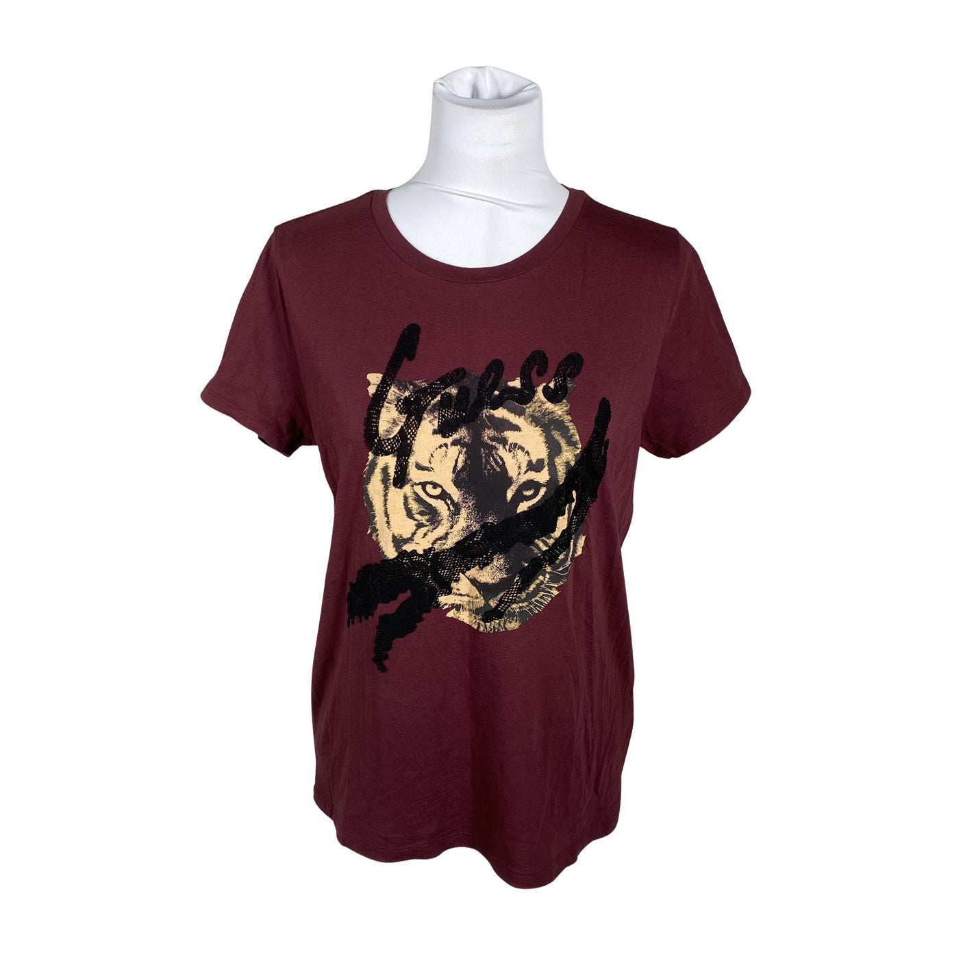 Unisex Guess - T-särk, suurus 38 - Veinipunane (1)