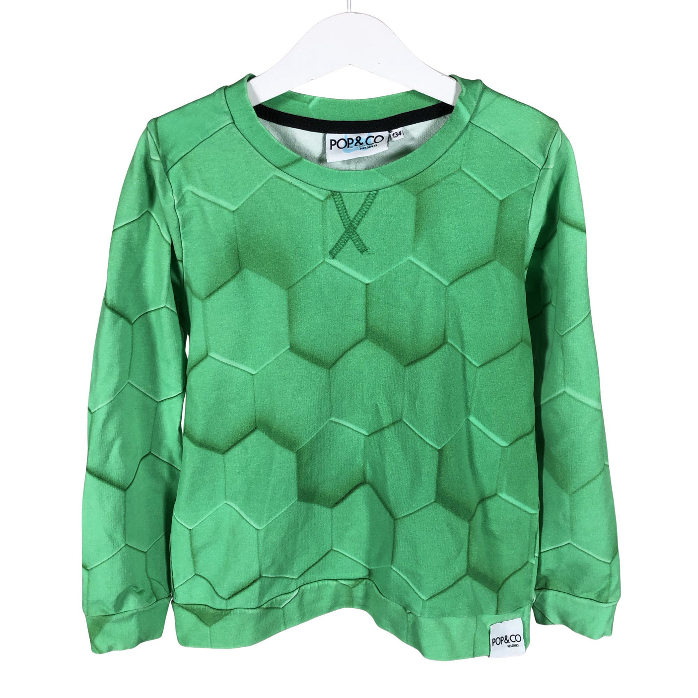 Unisex Pop & Co Helsinki - Trikotaažist pluus, suurus 128 - 134 - Roheline (1)