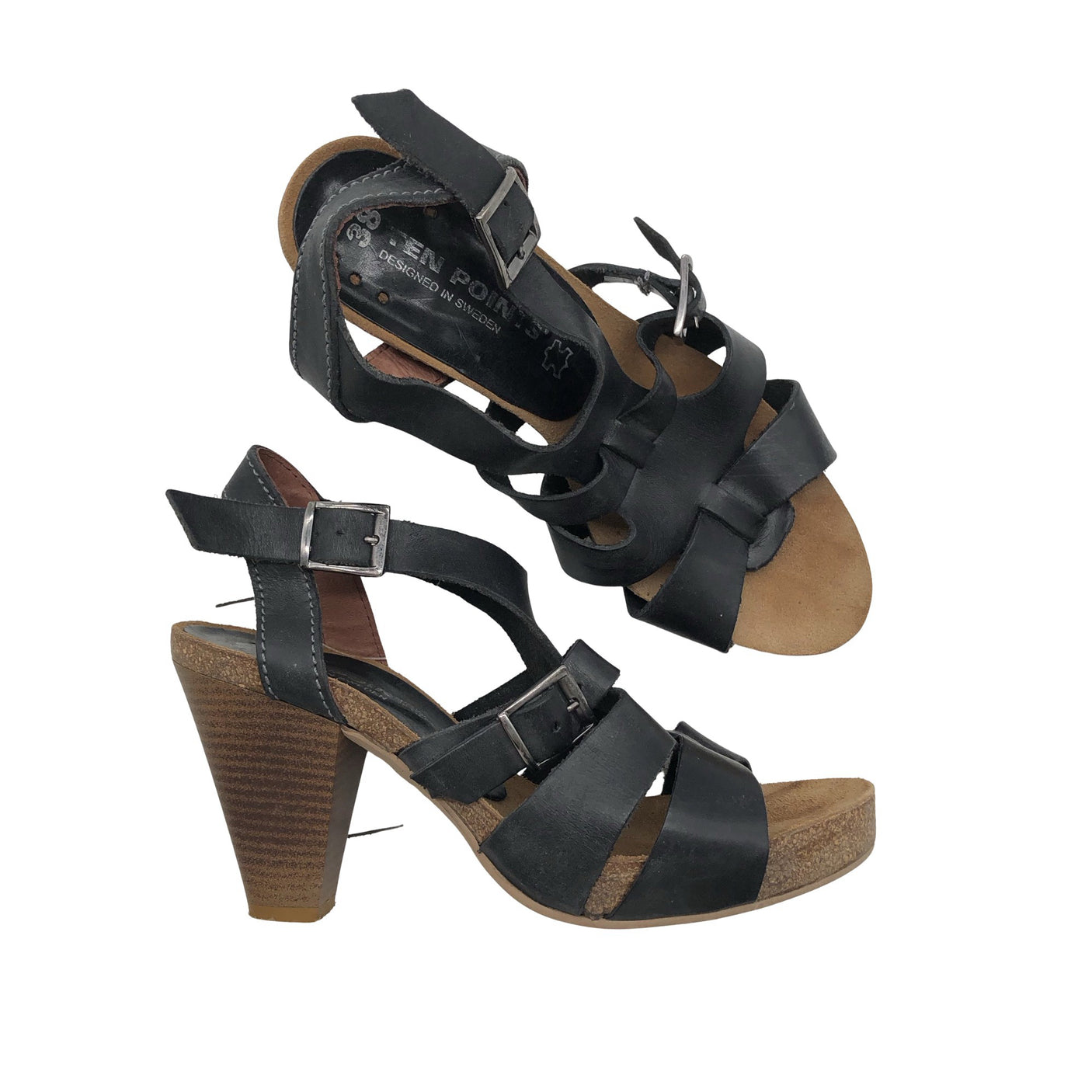Unisex Ten Points - Kontsaga rihmikud, suurus 38 - Must (1)