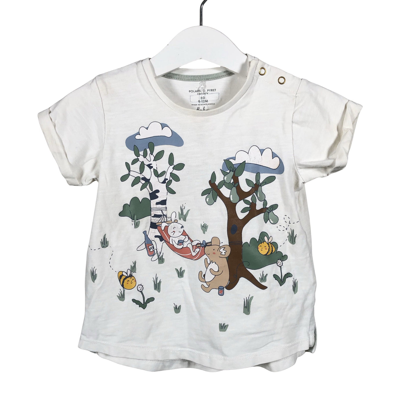 Unisex Polarn O. Pyret - T-särk, suurus 74 - 80 - Valge (1)
