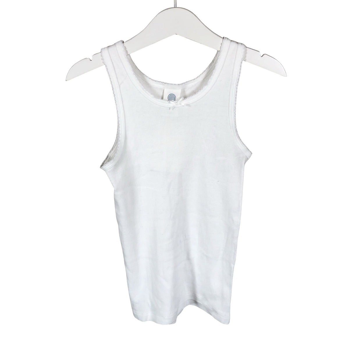 Unisex Sanetta - Trikotaažist topp, suurus 122 - 128 - Valge (1)