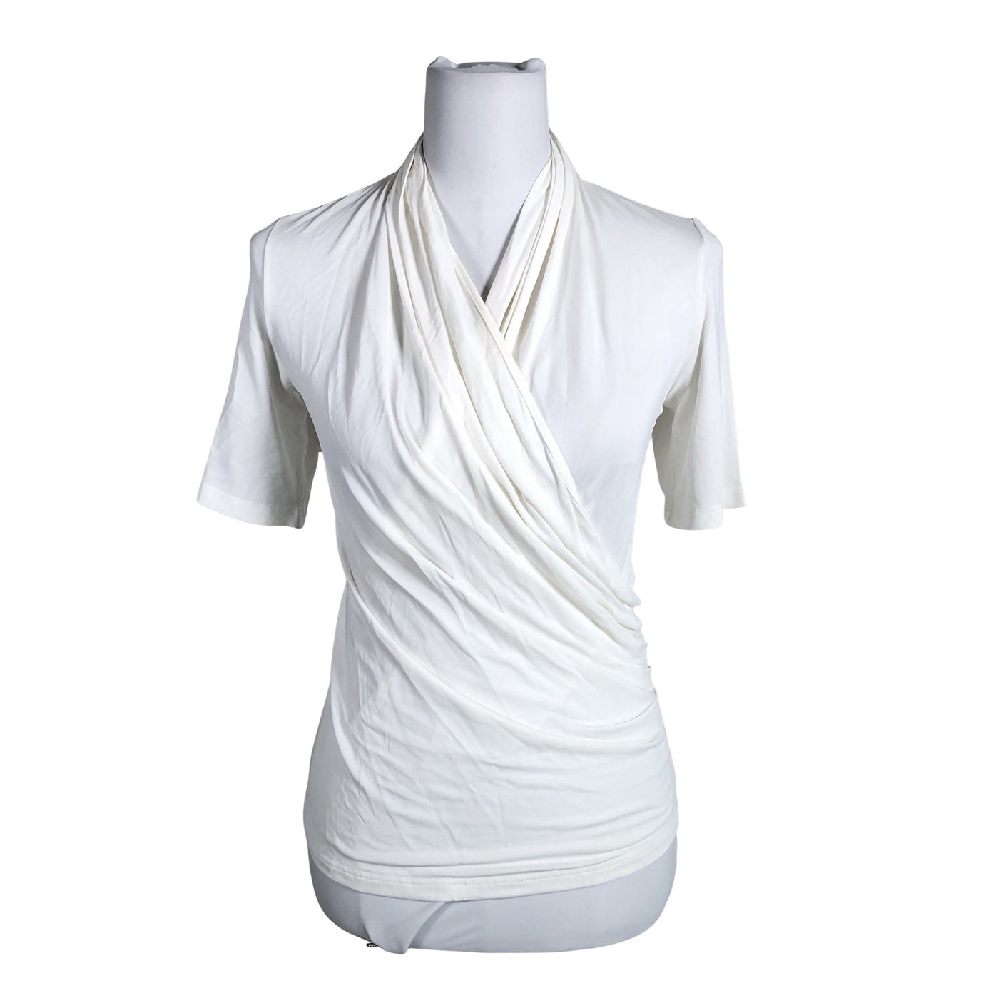 Unisex Andiata - Lühikeste käistega pluus, suurus 36 - Valge (1)