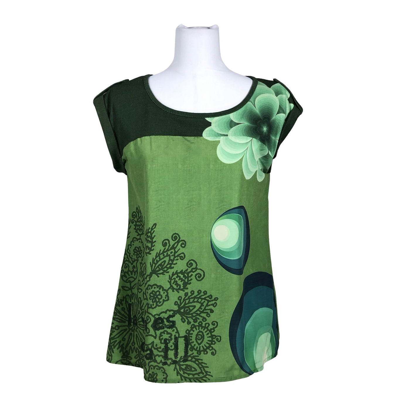 Unisex Desigual - T-särk, suurus 38 - Roheline (1)