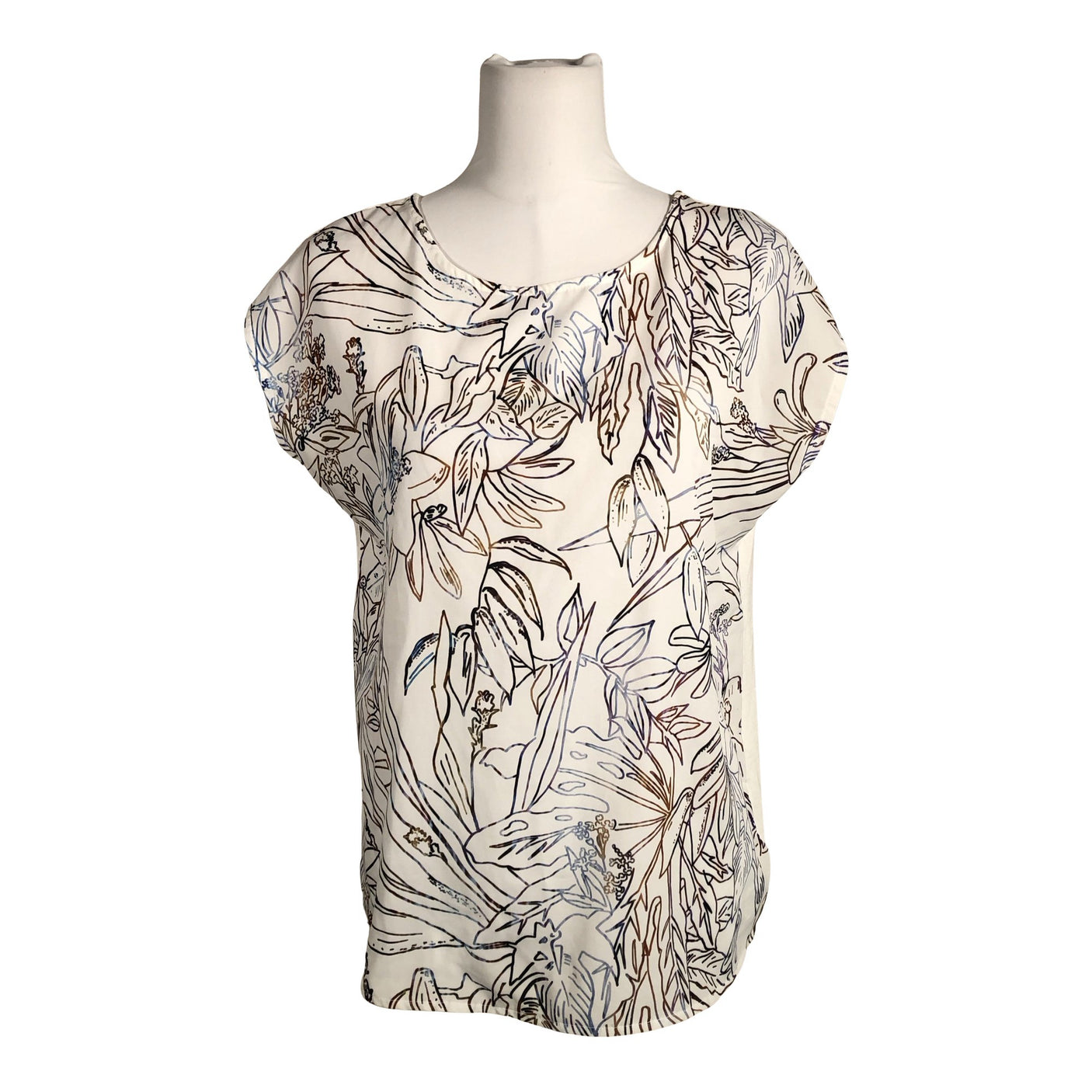 Unisex Esprit - Lühikeste käistega pluus, suurus 40 - Valge (1)