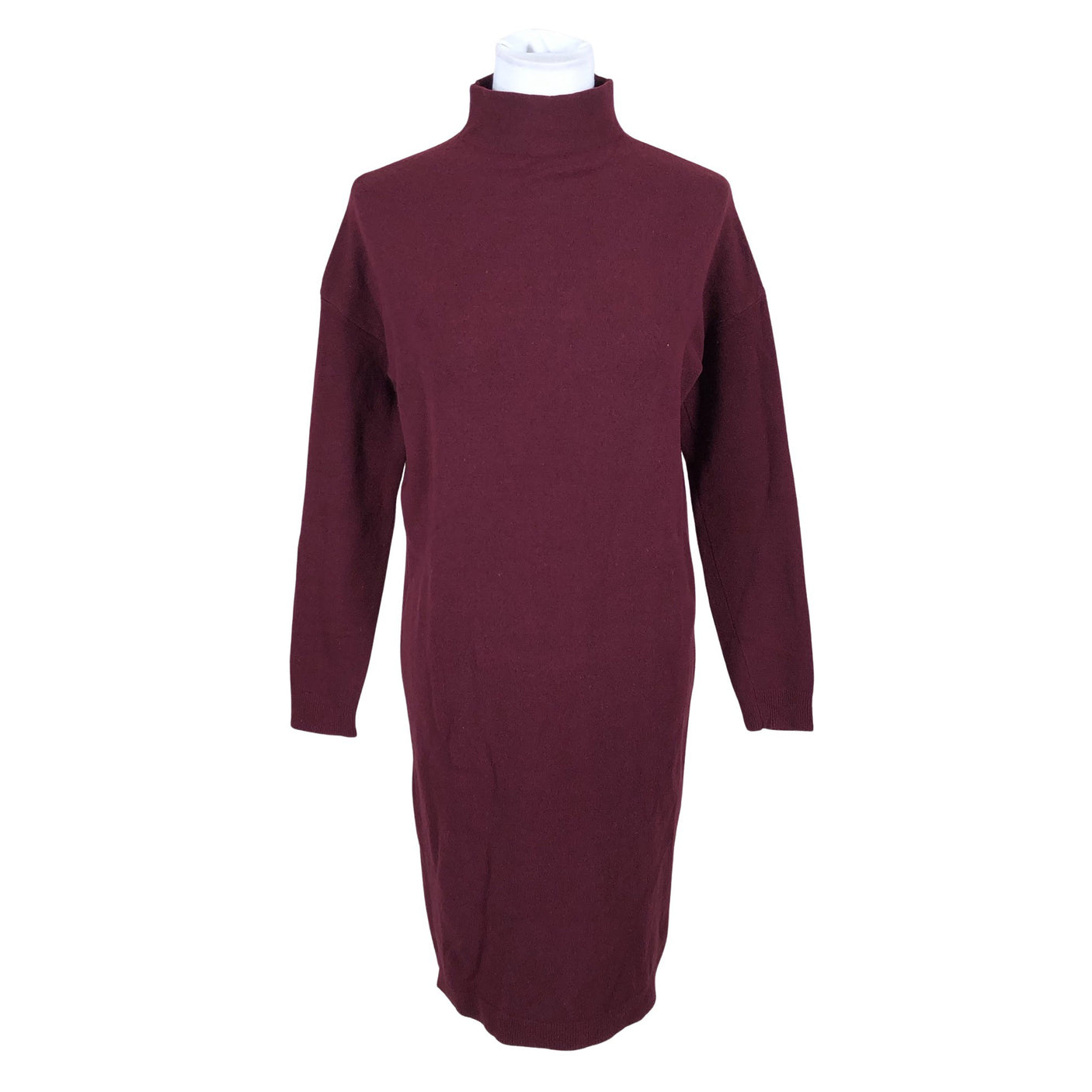 Unisex Massimo Dutti - Kootud kleit, suurus 36 - Veinipunane (1)
