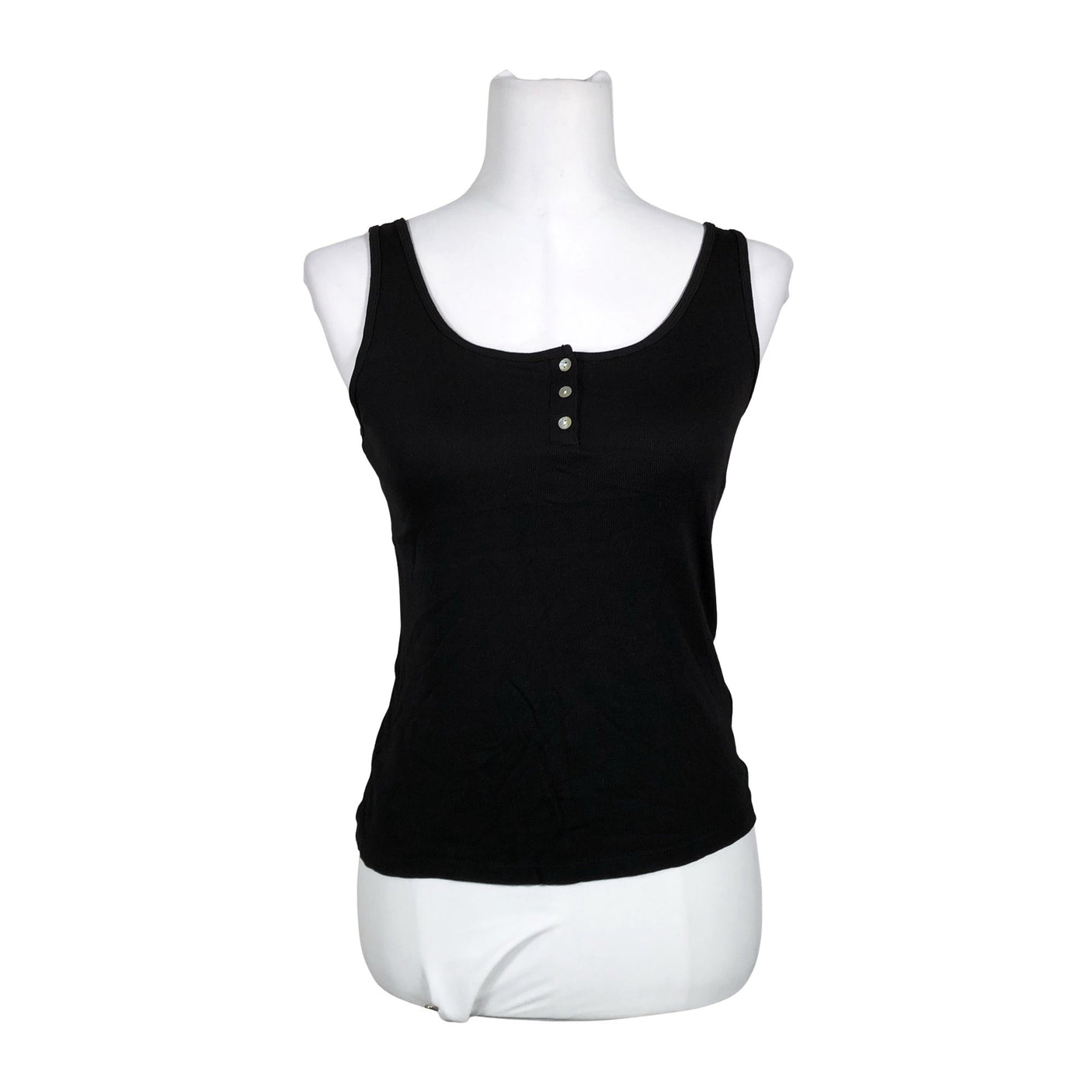Unisex Lindex - Trikotaažist topp, suurus 38 - Must (1)