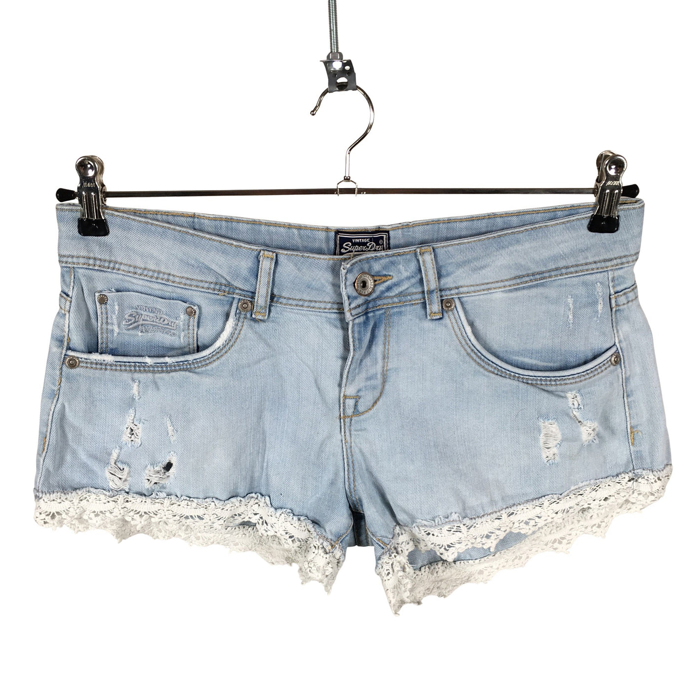 Unisex Superdry - Teksast lühikesed püksid, suurus W28 - Helesinine (1)