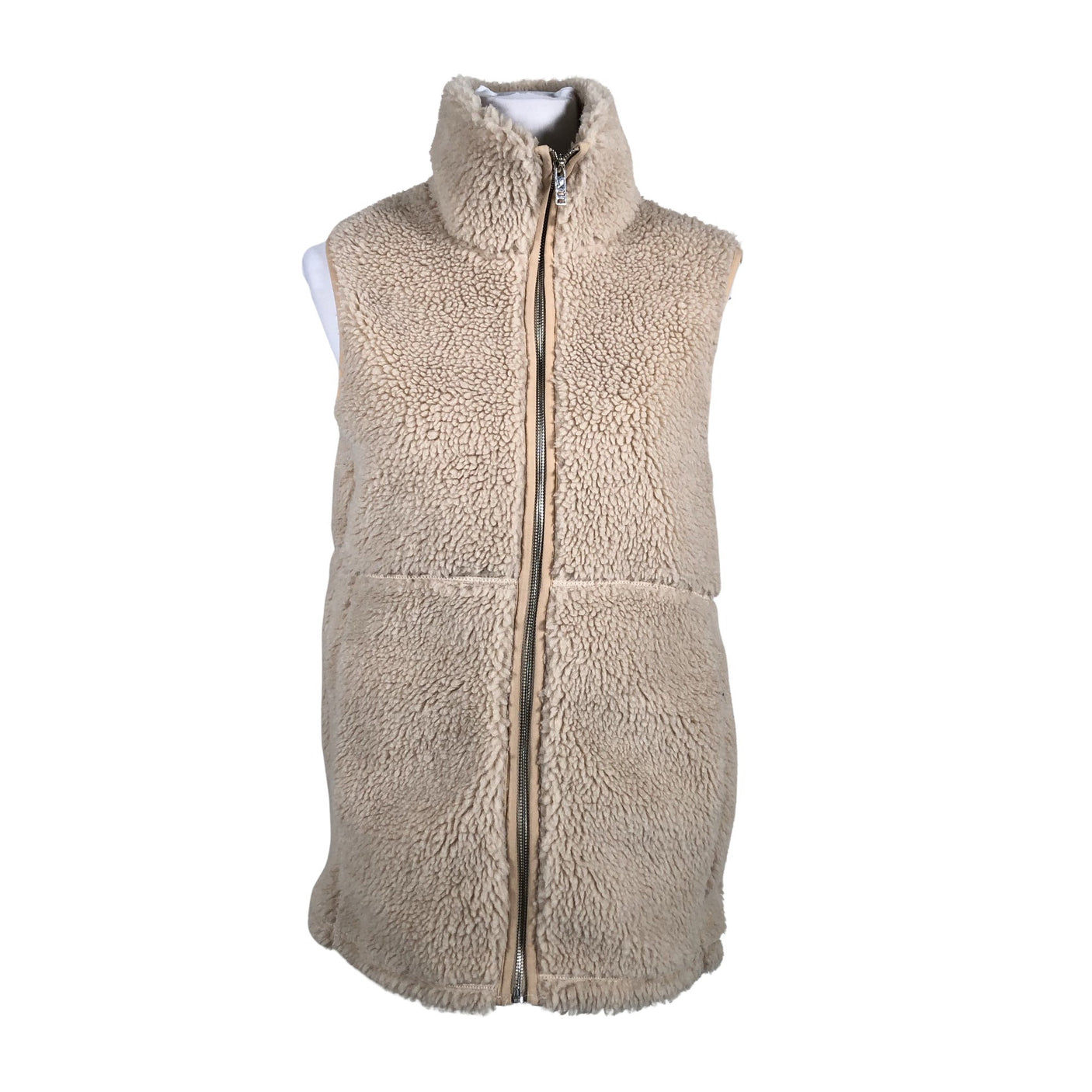 Unisex Soc - Kunstkarusnahast vest, suurus 38 - Beige (1)