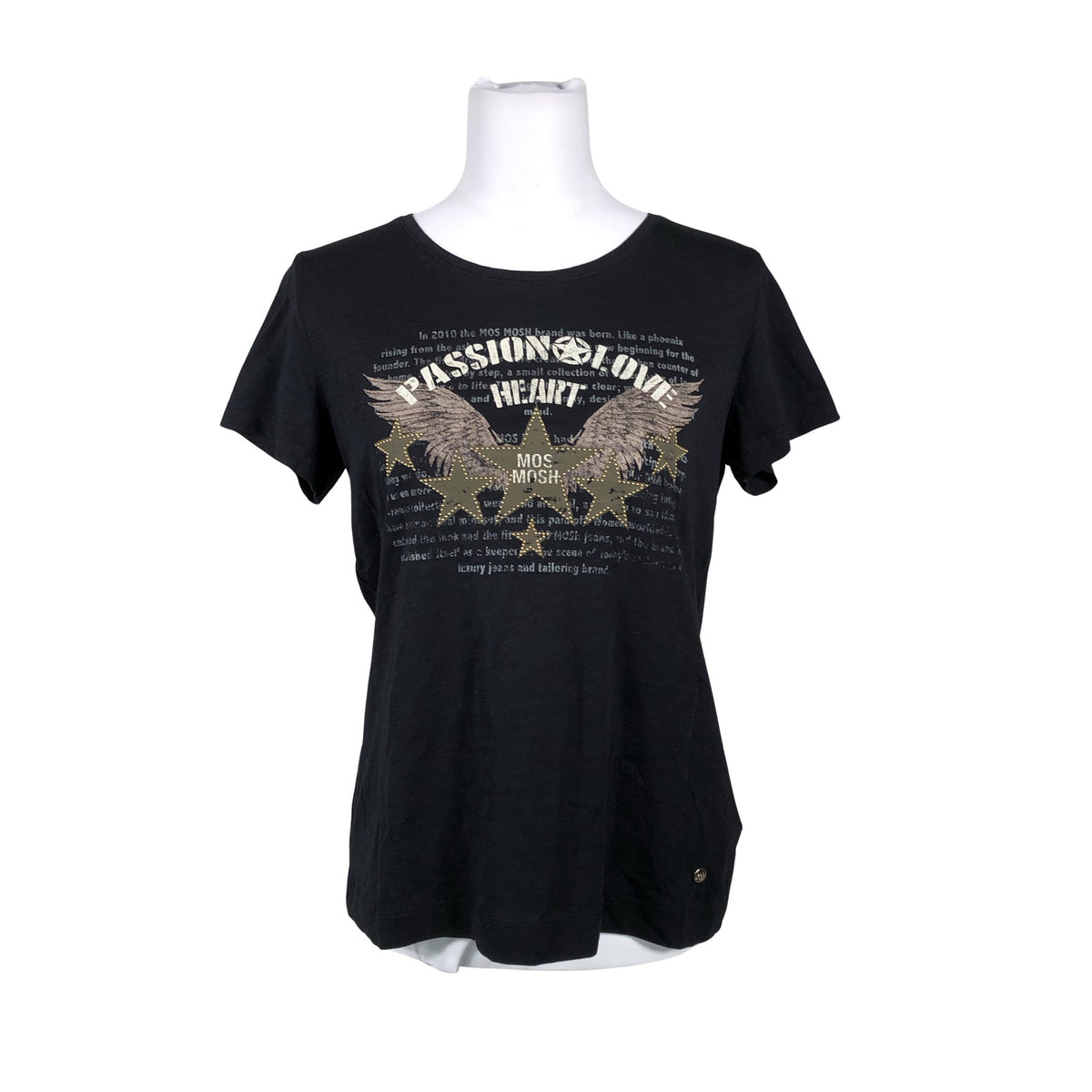 Unisex Mos Mosh - T-särk, suurus 38 - Must (1)