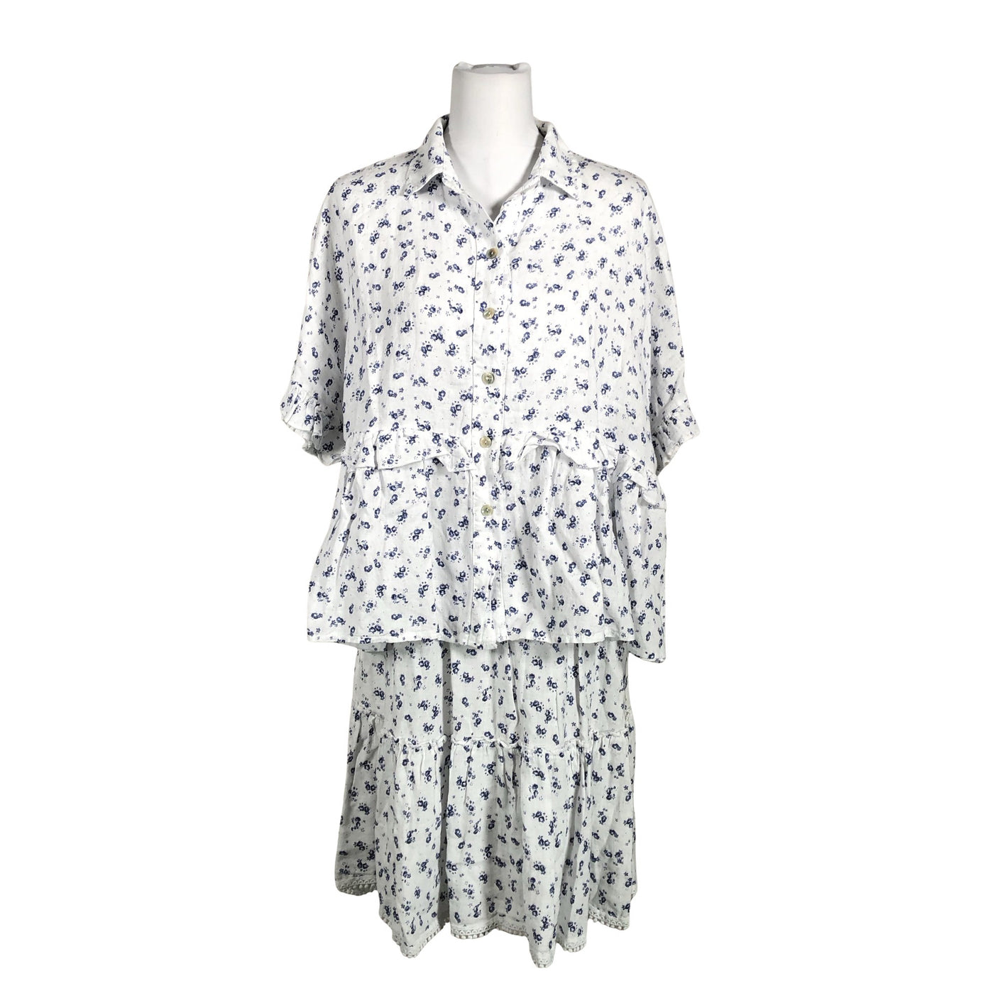 Unisex Bohemiana - Lühikeste käistega pluus, suurus 38 - Valge (1)