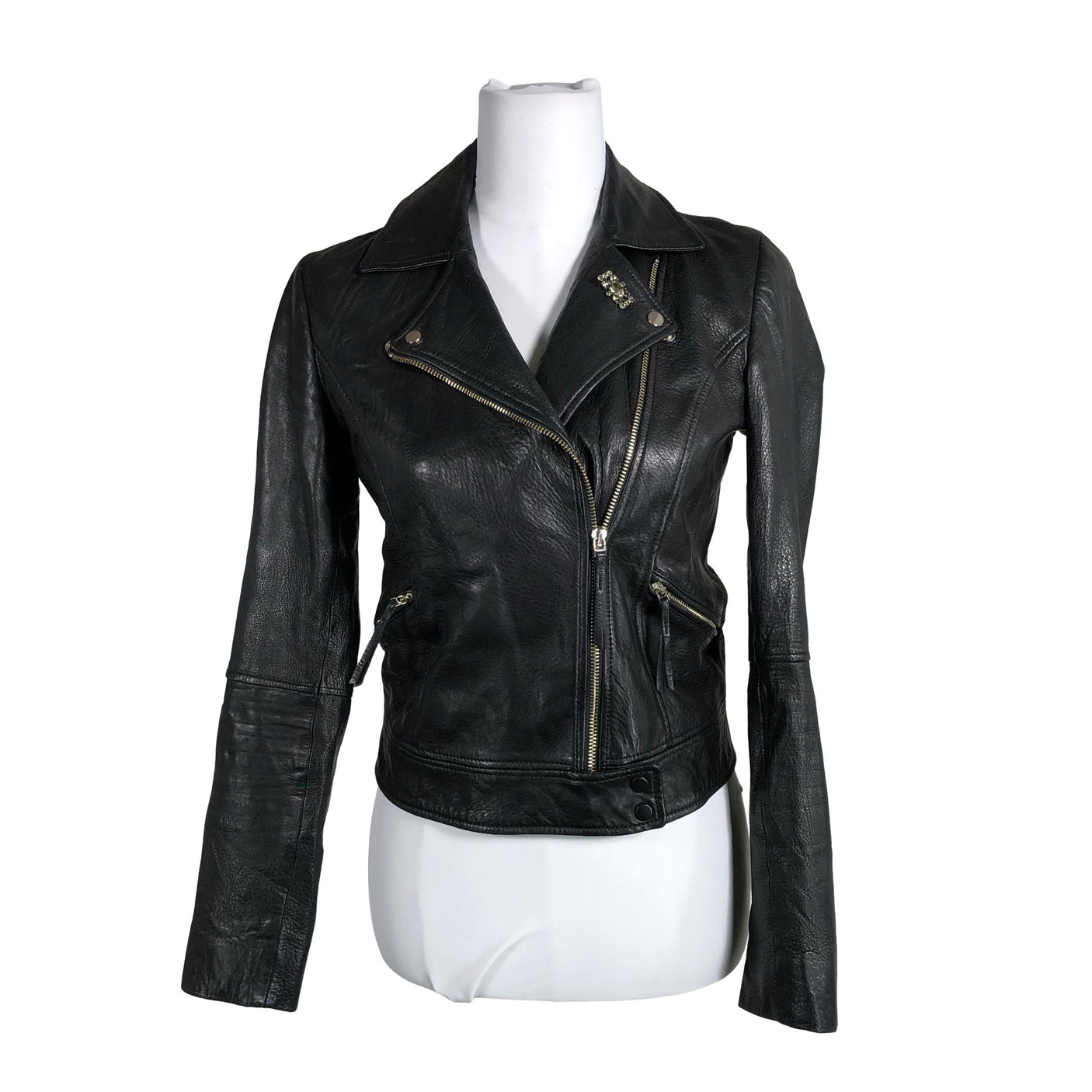 Unisex Massimo Dutti - Nahktagi, suurus 34 - Must (1)