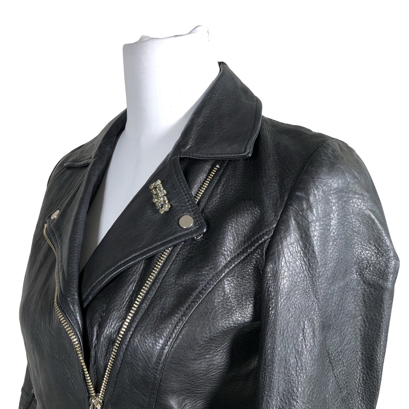 Unisex Massimo Dutti - Nahktagi, suurus 34 - Must (2)