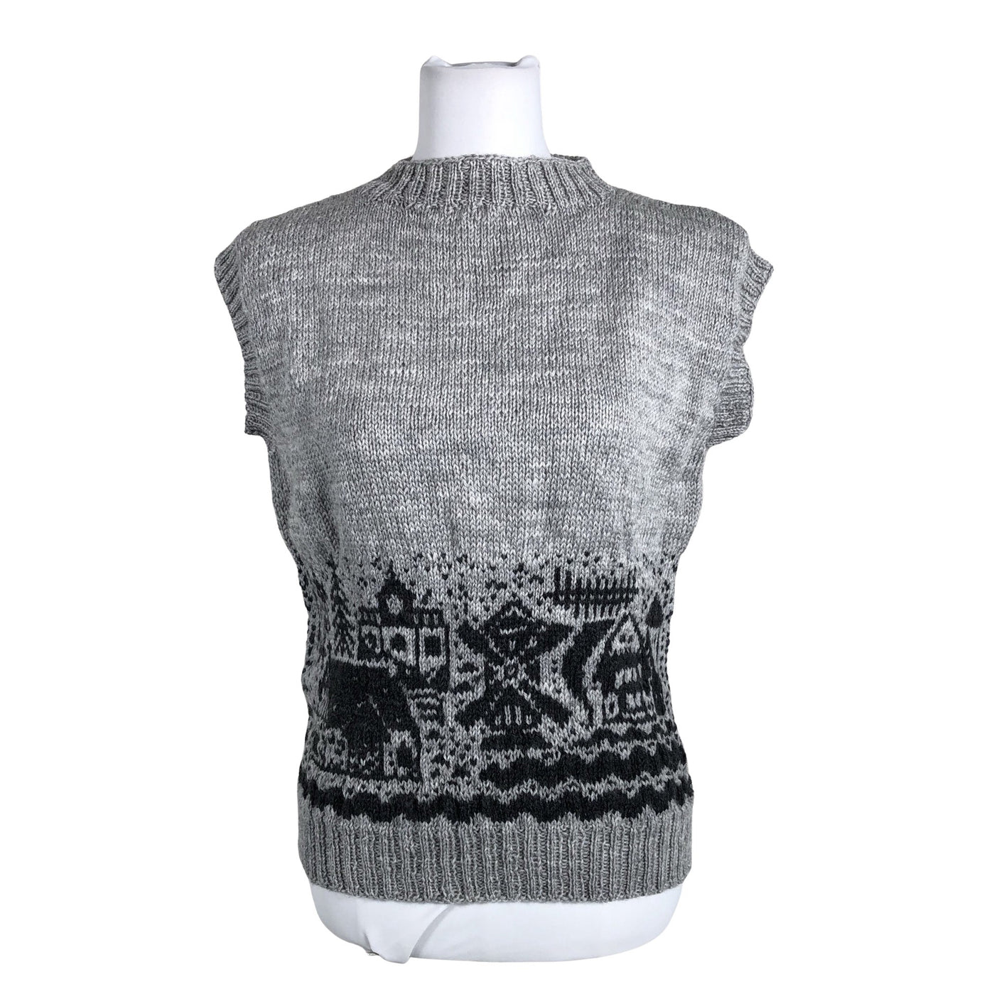 Unisex Handmade - Kootud vest, suurus 38 - Hall (1)