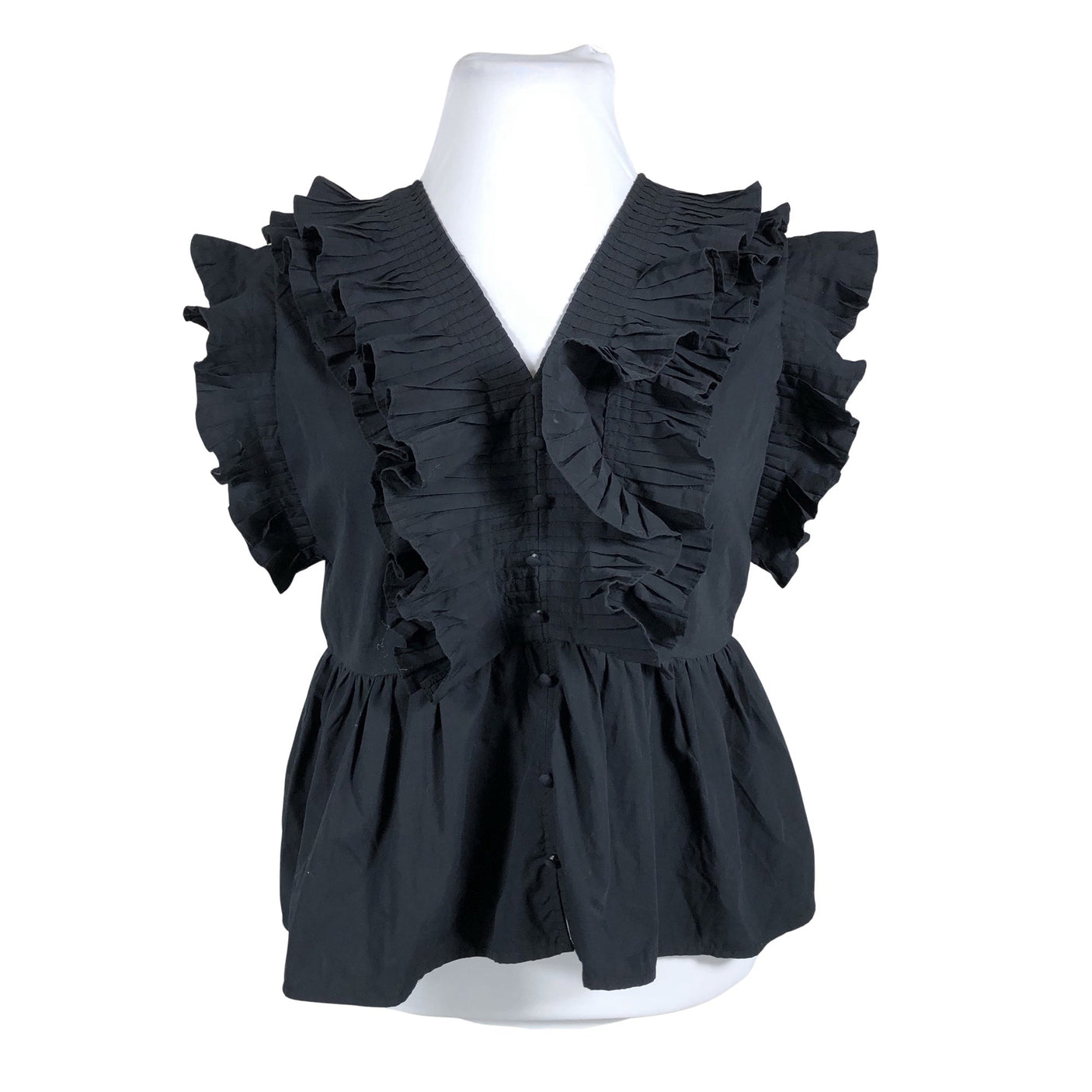 Unisex Y.A.S - Lühikeste käistega pluus, suurus 42 - Must (1)