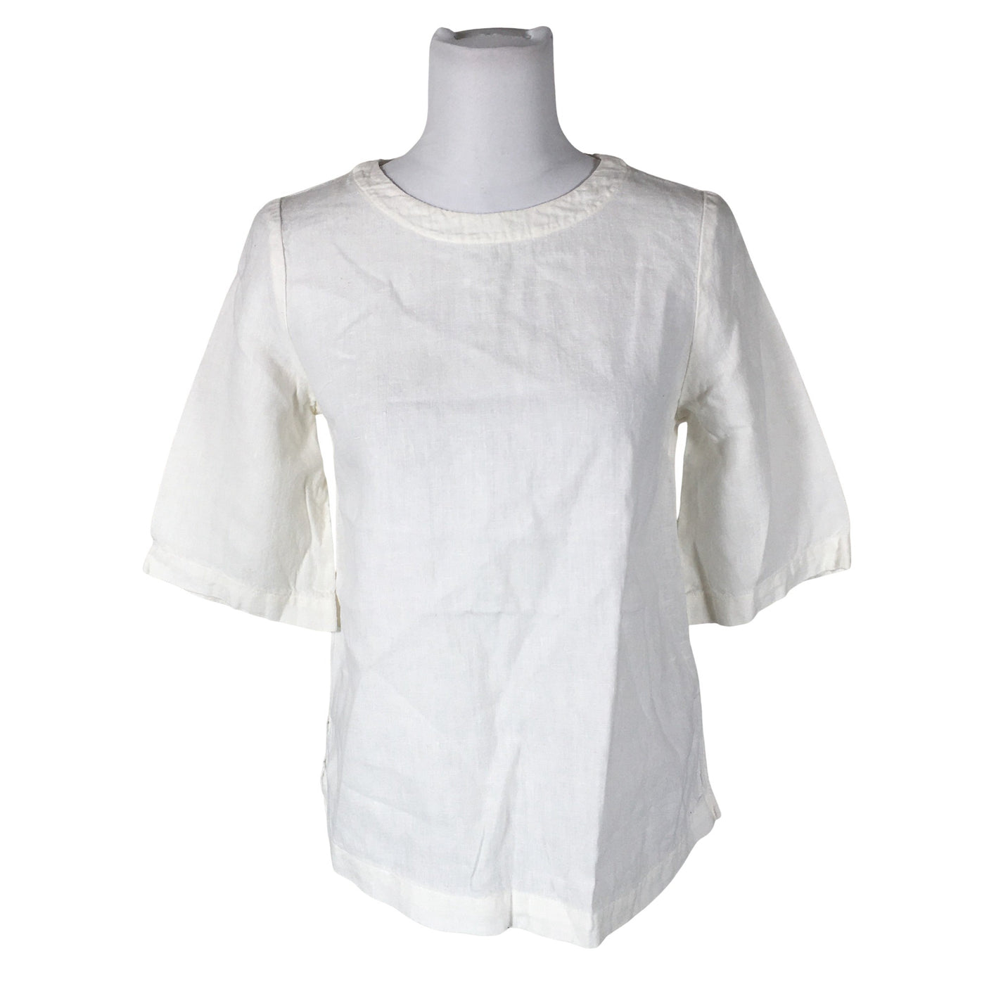 Unisex R-collection - Lühikeste käistega pluus, suurus 34 - Valge (1)