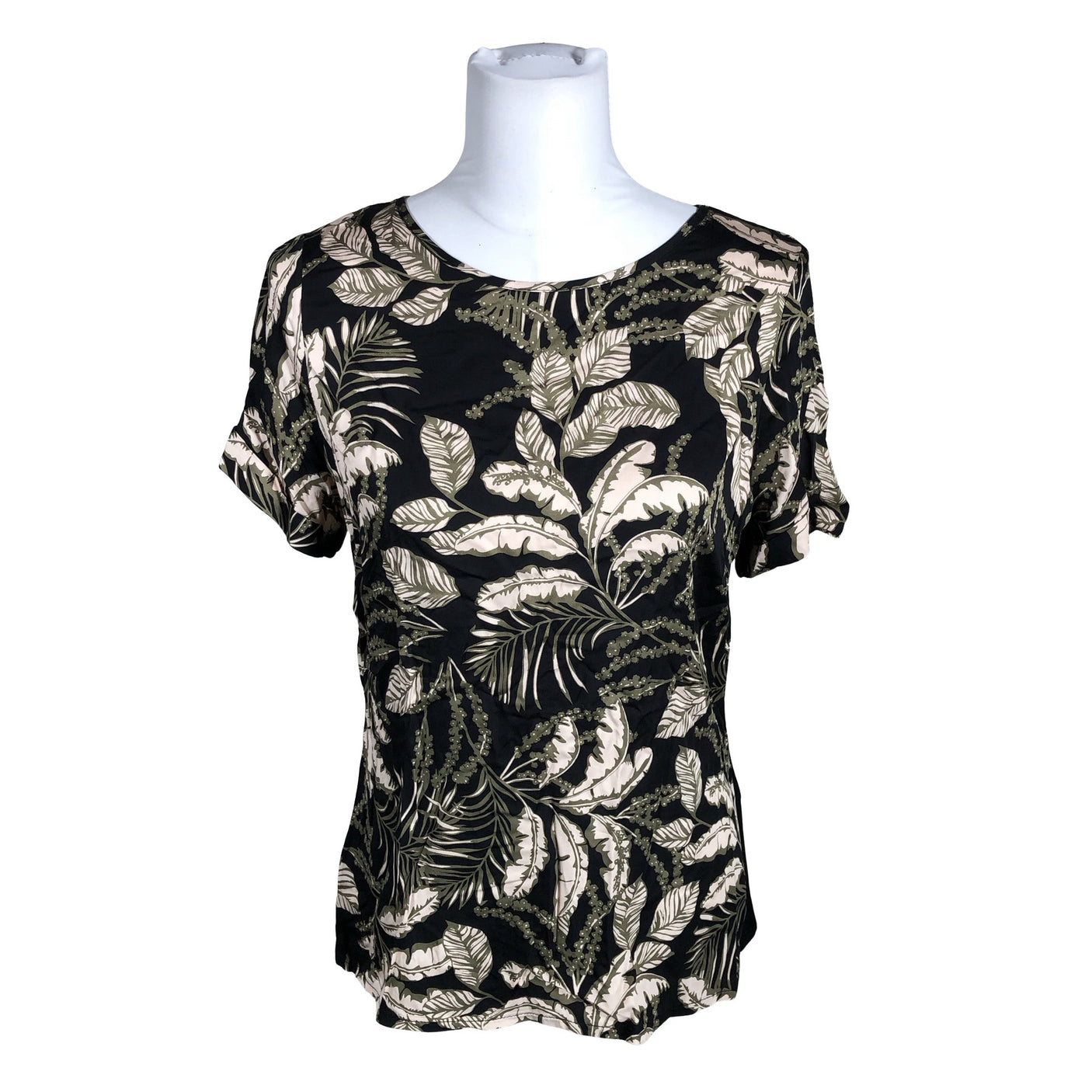 Unisex Tramontana - Lühikeste käistega pluus, suurus 38 - Must (1)