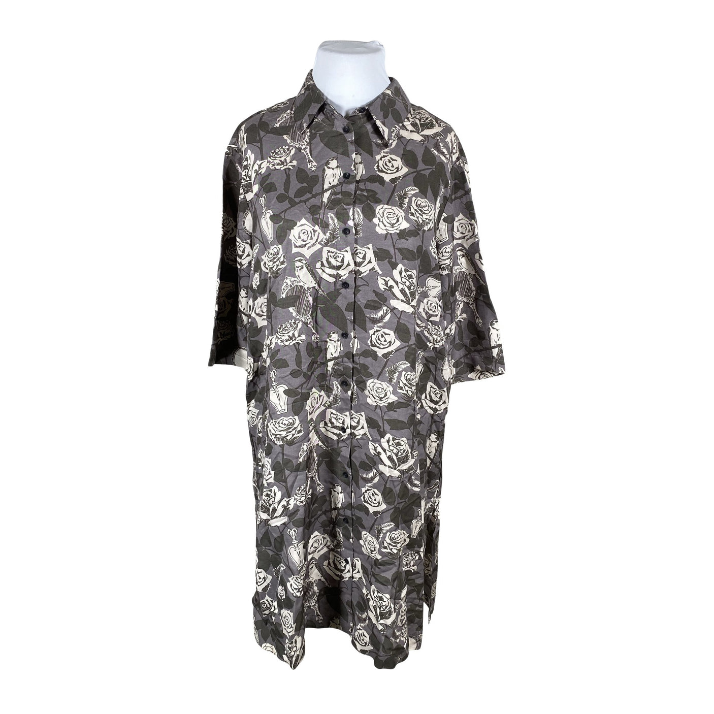 Unisex Ulla Popken - Õhuke kleit, suurus 44 - Hall (1)