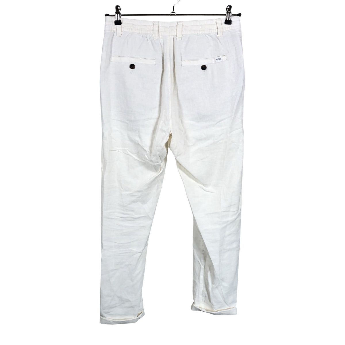 Unisex Selected - Mittevenivad püksid, suurus S - Looduslik valge (2)