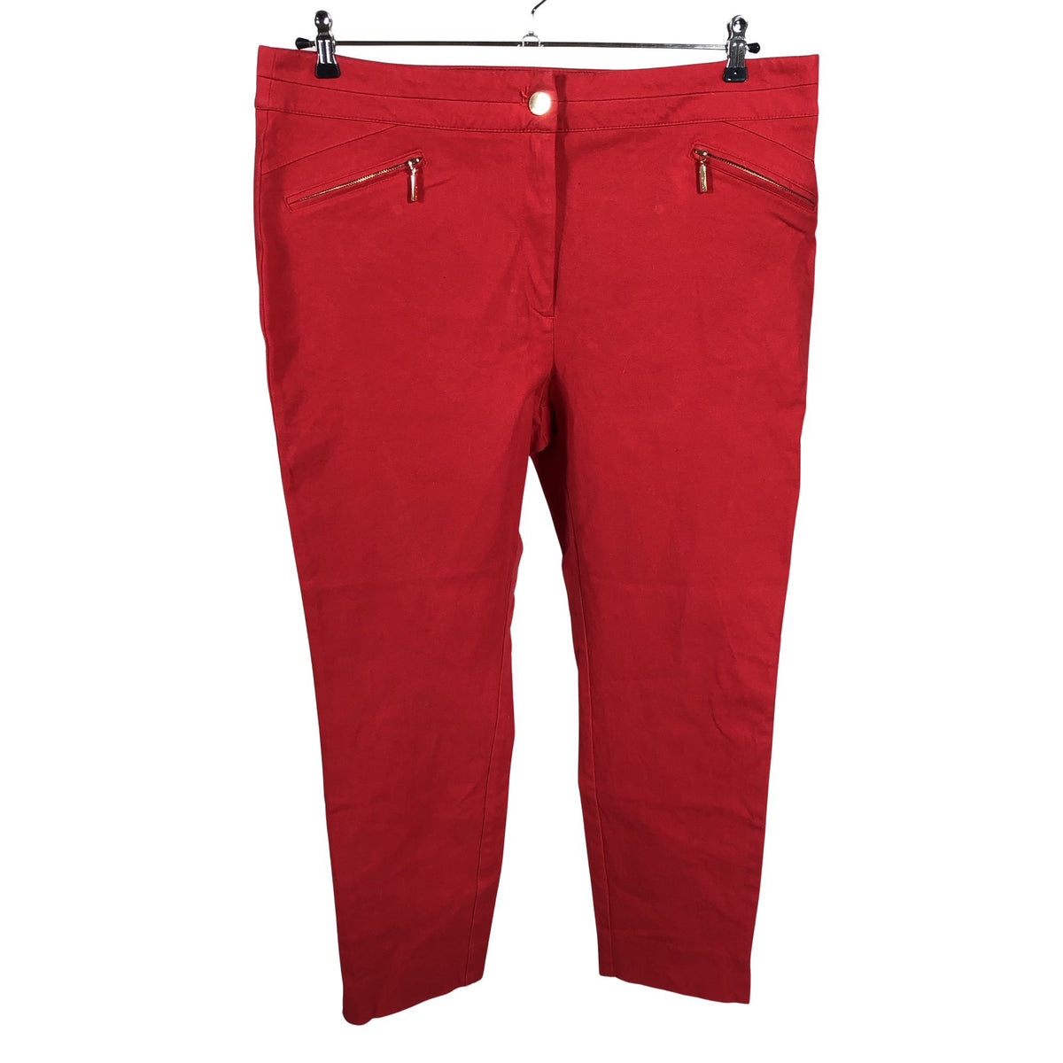 Unisex Per Una by Marks & Spencer - Mittevenivad poolpikad püksid, suurus 48 - Punane (1)