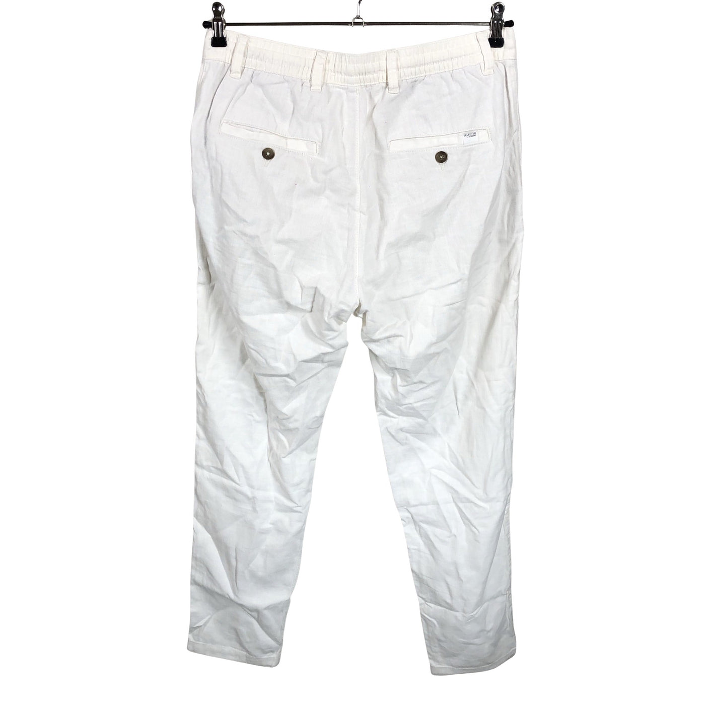 Unisex Selected - Mittevenivad püksid, suurus 38 - Valge (2)