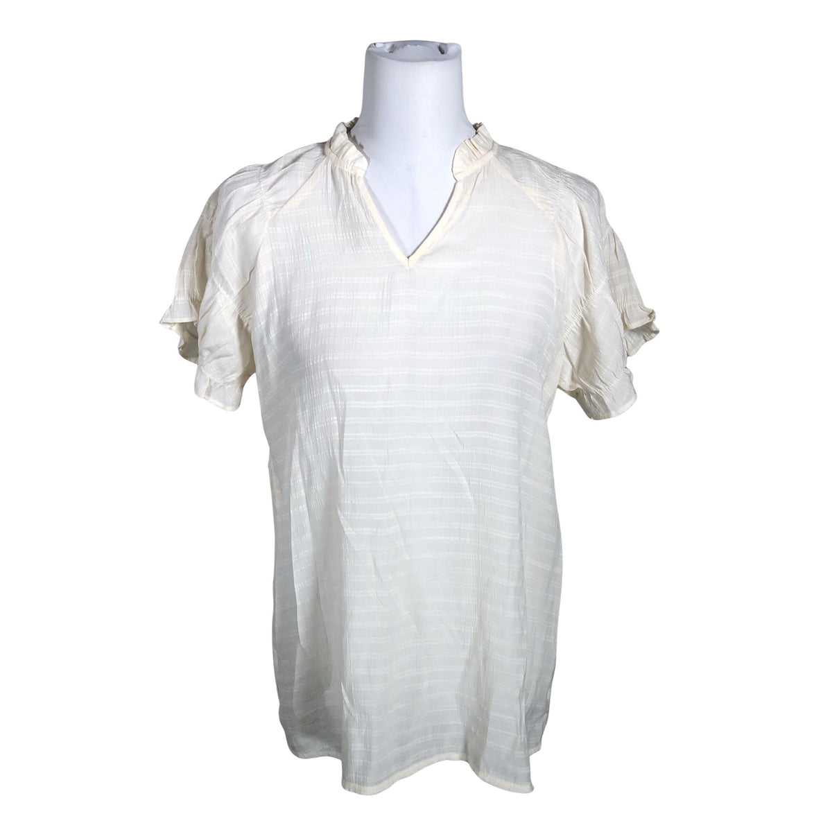 Unisex Soyaconcept - Lühikeste käistega pluus, suurus 36 - Looduslik valge (1)