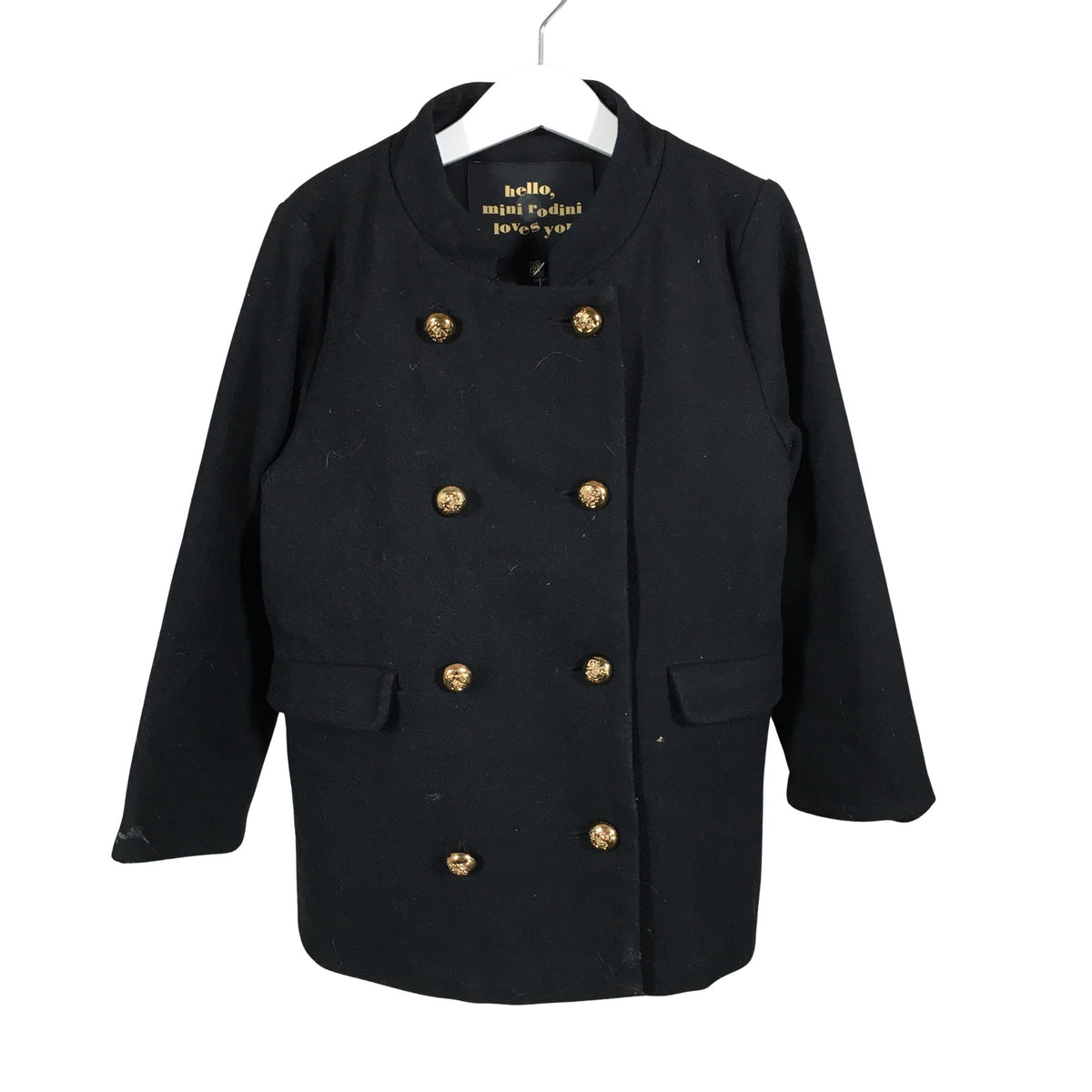 Unisex Mini Rodini - Villane mantel, suurus 110 - 116 - Must (1)