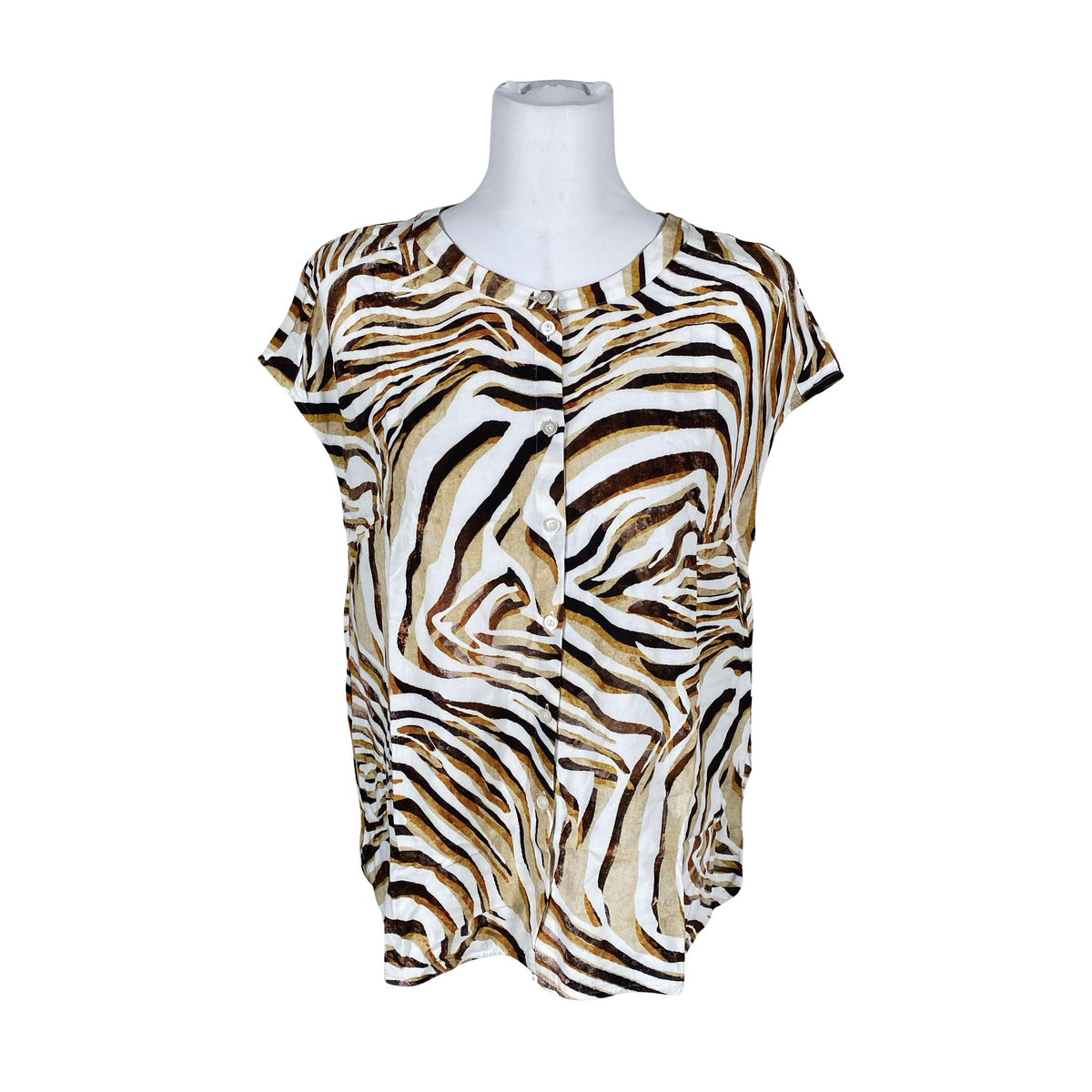 Unisex Goldner - Lühikeste käistega pluus, suurus 40 - Pruun (1)