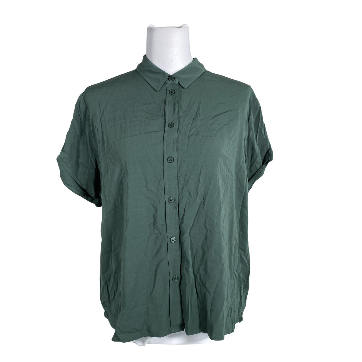 Unisex Samsoe&Samsoe - Lühikeste käistega pluus, suurus 36 - Roheline (1)