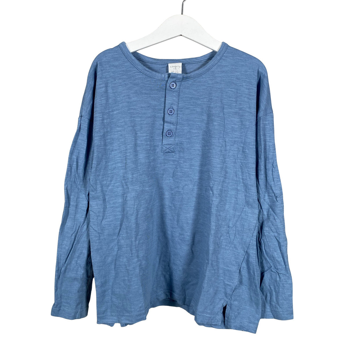 Unisex Lindex - Trikotaažist pluus, suurus 128 - 134 - Helesinine (1)