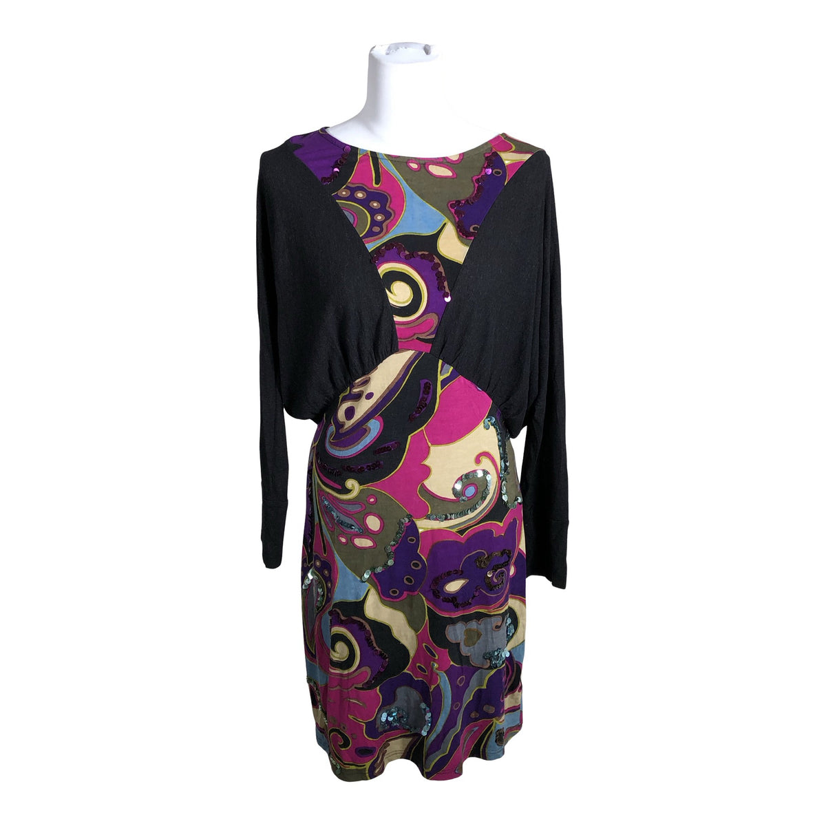 Unisex Derhy - Trikotaažist kleit, suurus 38 - Hall (1)