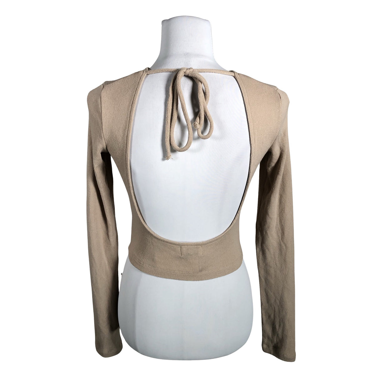 Unisex Na-KD - Trikotaažist pluus, suurus 34 - Beige (2)