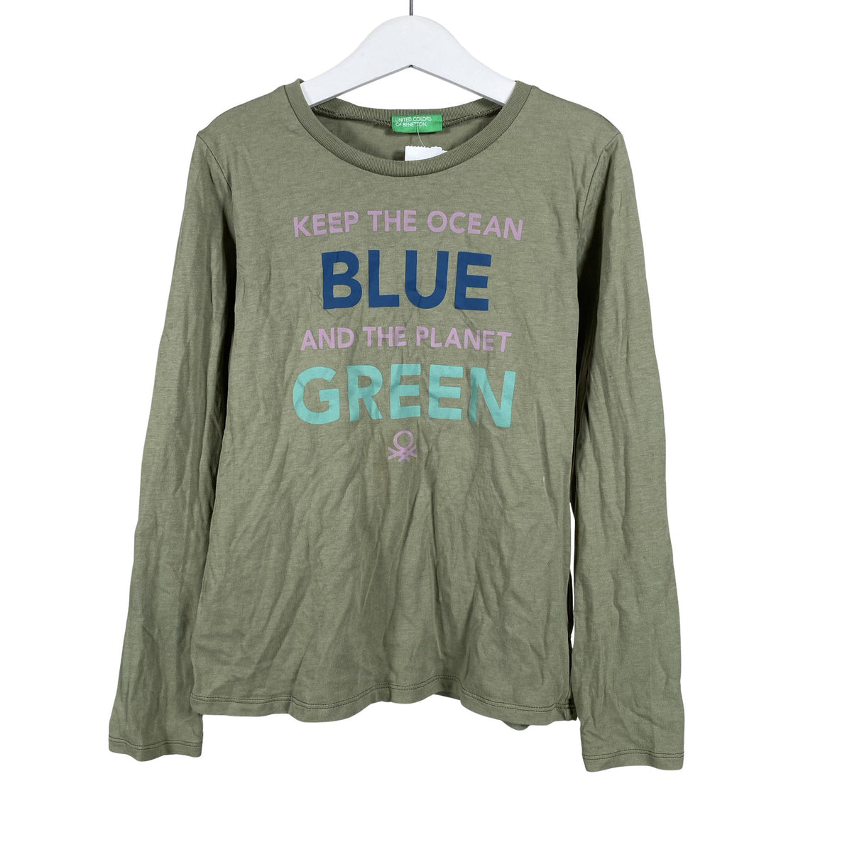 Unisex Benetton - Trikotaažist pluus, suurus 134 - 140 - Roheline (1)