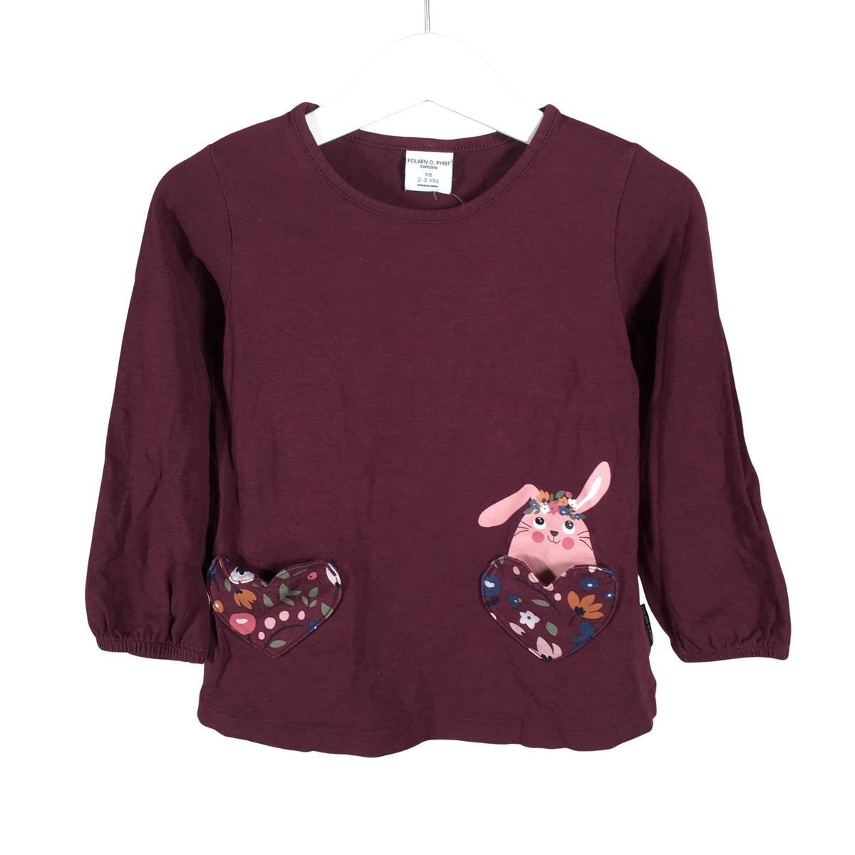 Unisex Polarn O. Pyret - Trikotaažist pluus, suurus 92 - 98 - Veinipunane (1)