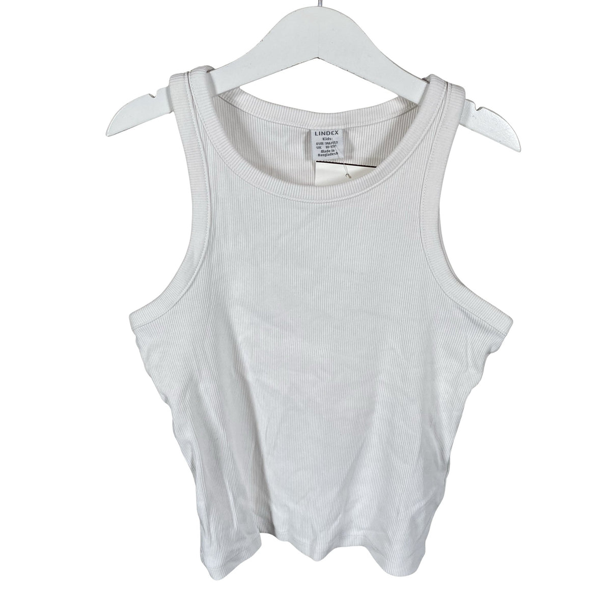 Unisex Lindex - Trikotaažist topp, suurus 146 - 152 - Valge (1)