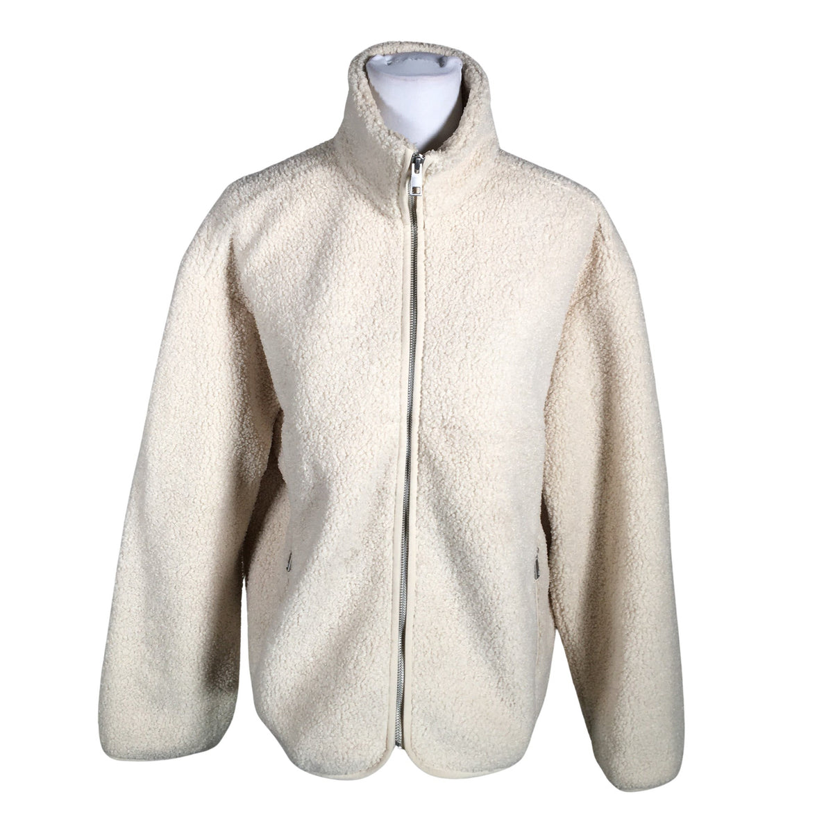 Unisex MSCH Copenhagen - Kunstkarusnahast mantel, suurus 38 - Looduslik valge (1)