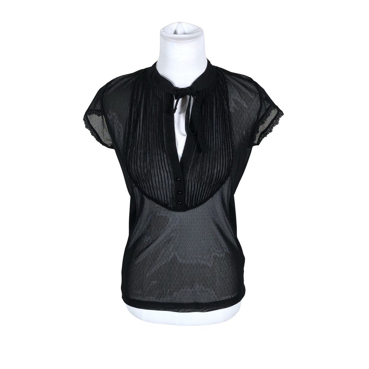 Unisex Riley - Lühikeste käistega pluus, suurus 36 - Must (1)