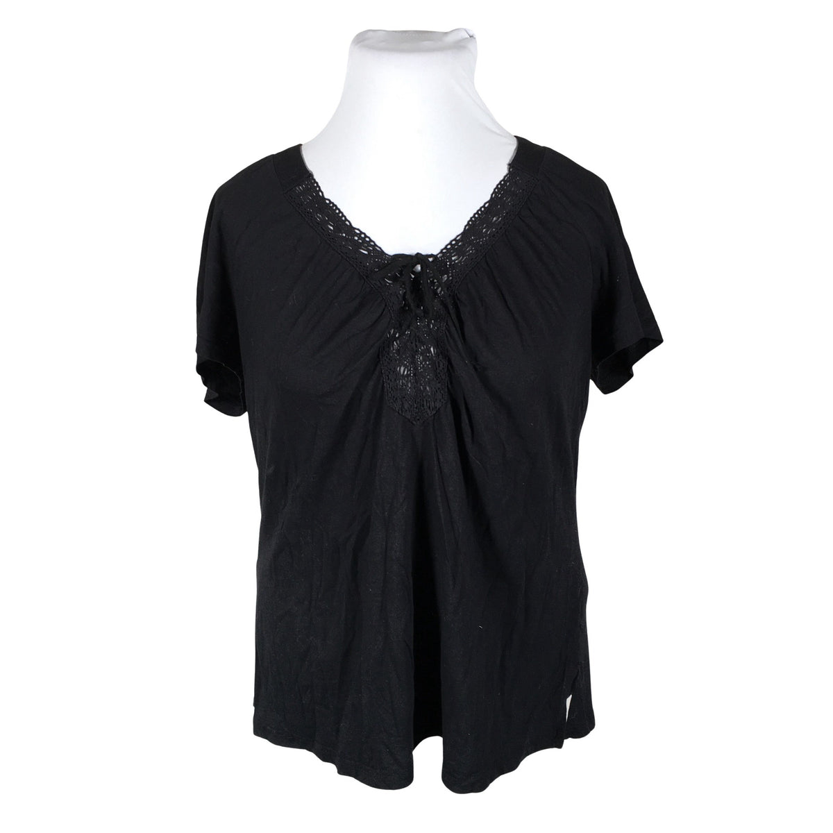 Unisex Lindex - Lühikeste käistega pluus, suurus 44 - Must (1)